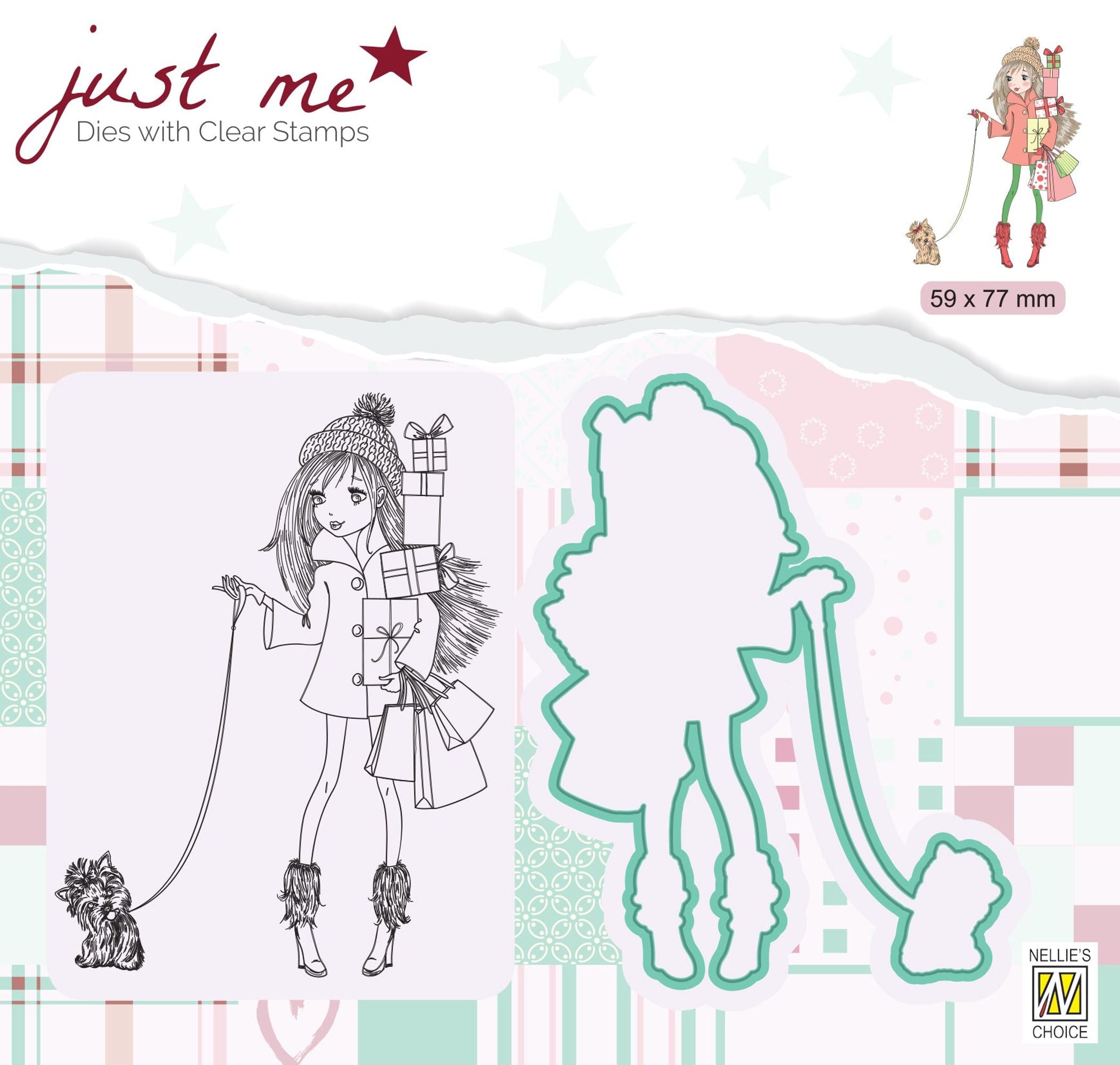 Just Me Stamp & Die Set Christmas Shopping