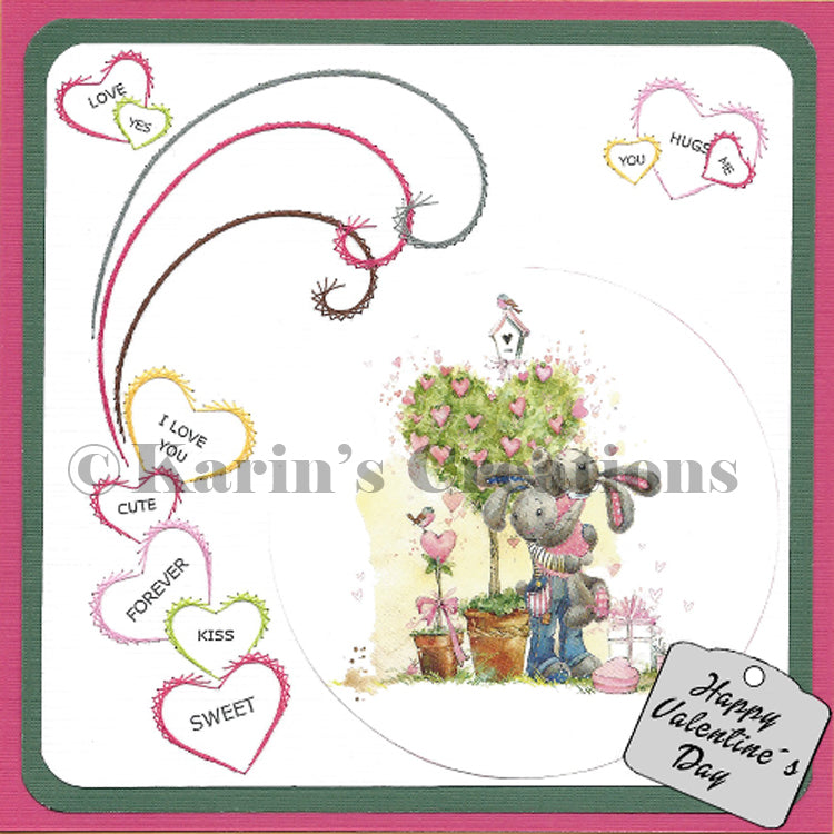 KC Embroidery Pattern - Chain of hearts
