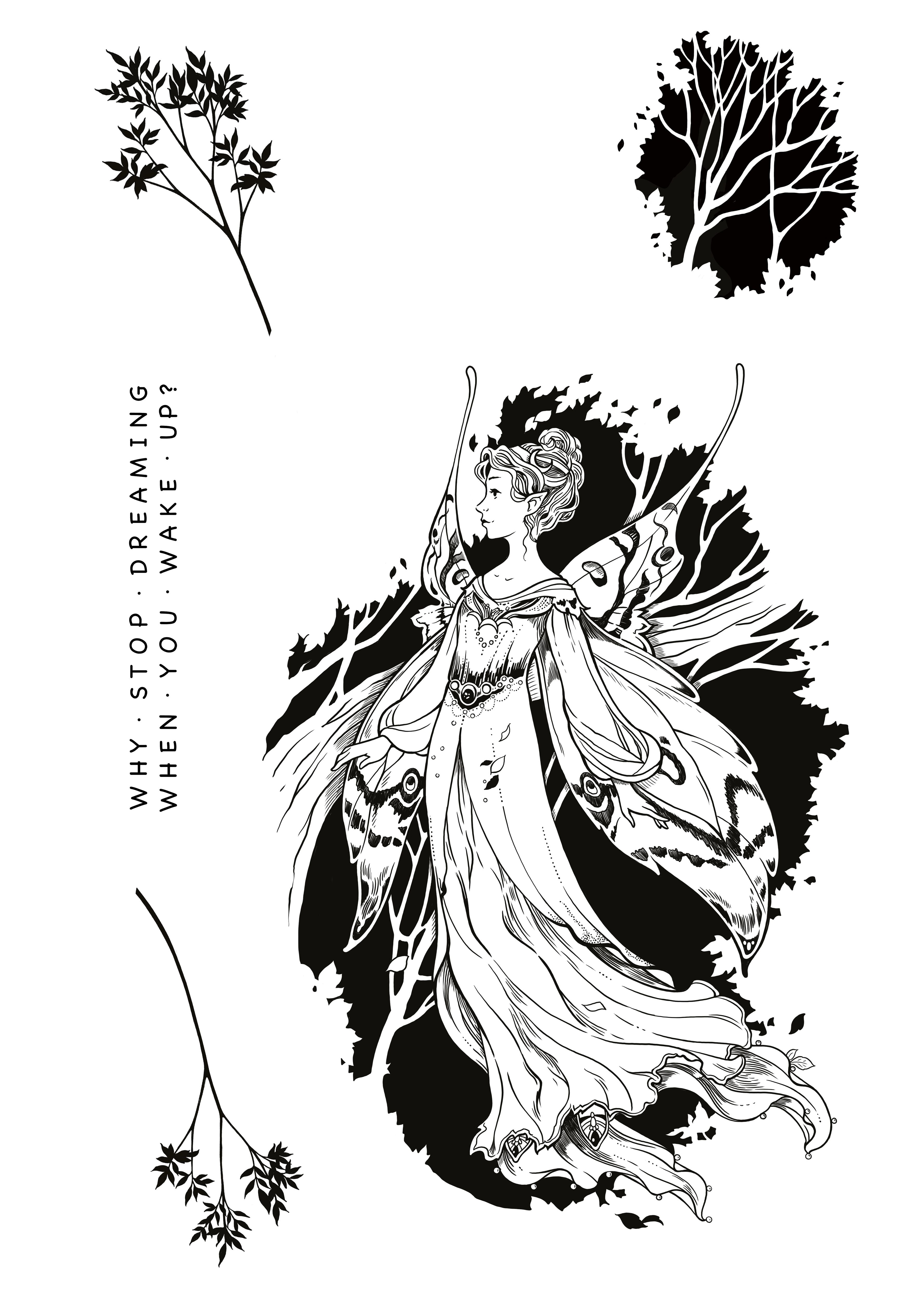 Katkin Krafts Fairy Of the Night 6 in x 8 in Clear Stamp Set