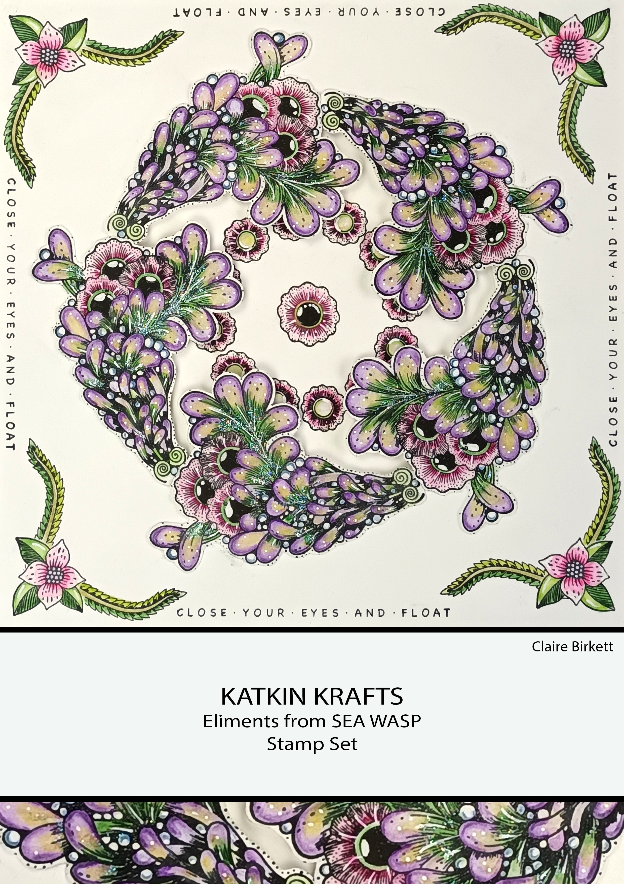 Katkin Krafts Sea Wasp 6 in x 8 in Clear Stamp Set