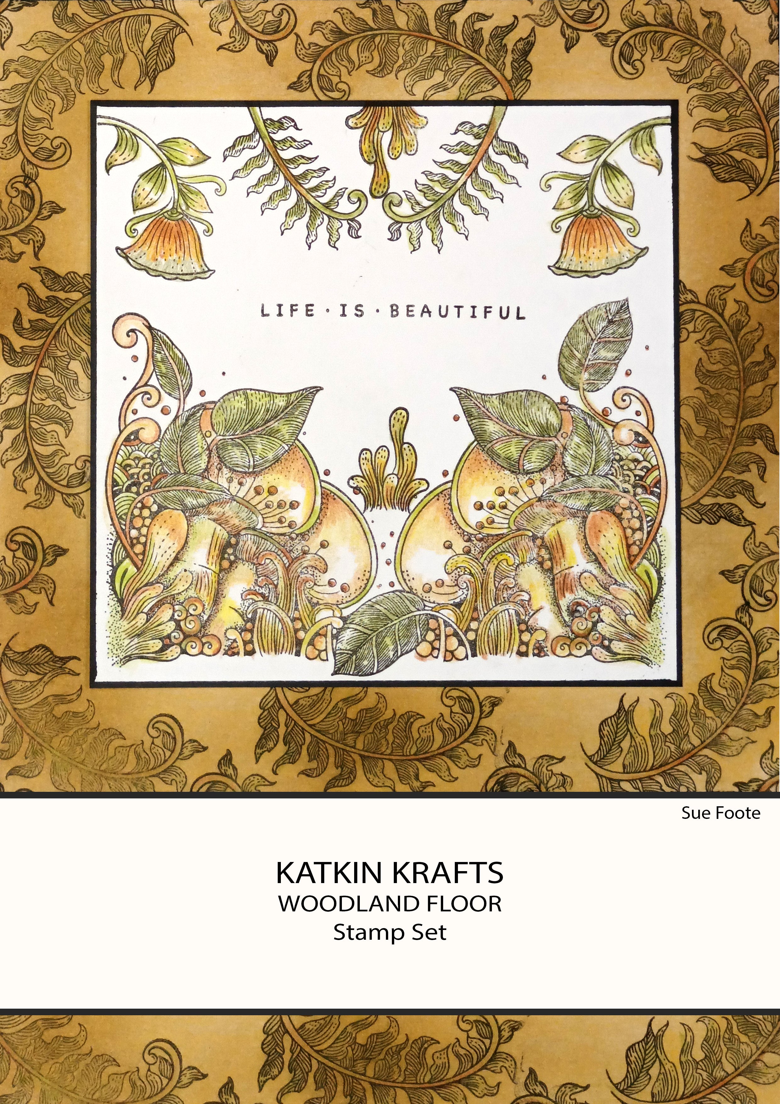 Katkin Krafts Woodland Floor 6 in x 8 in Clear Stamp Set
