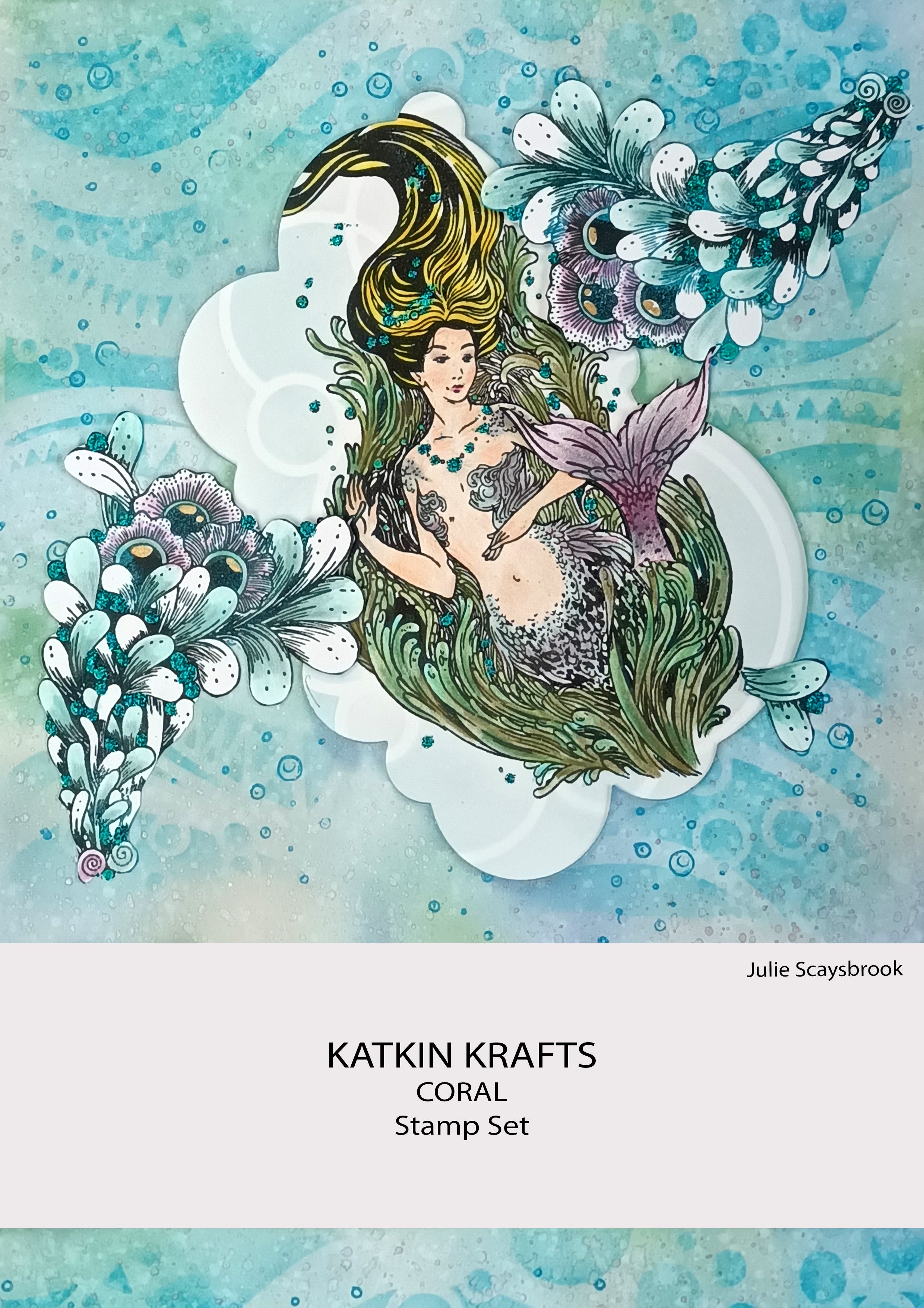 Katkin Krafts Coral 6 in x 8 in Clear Stamp Set