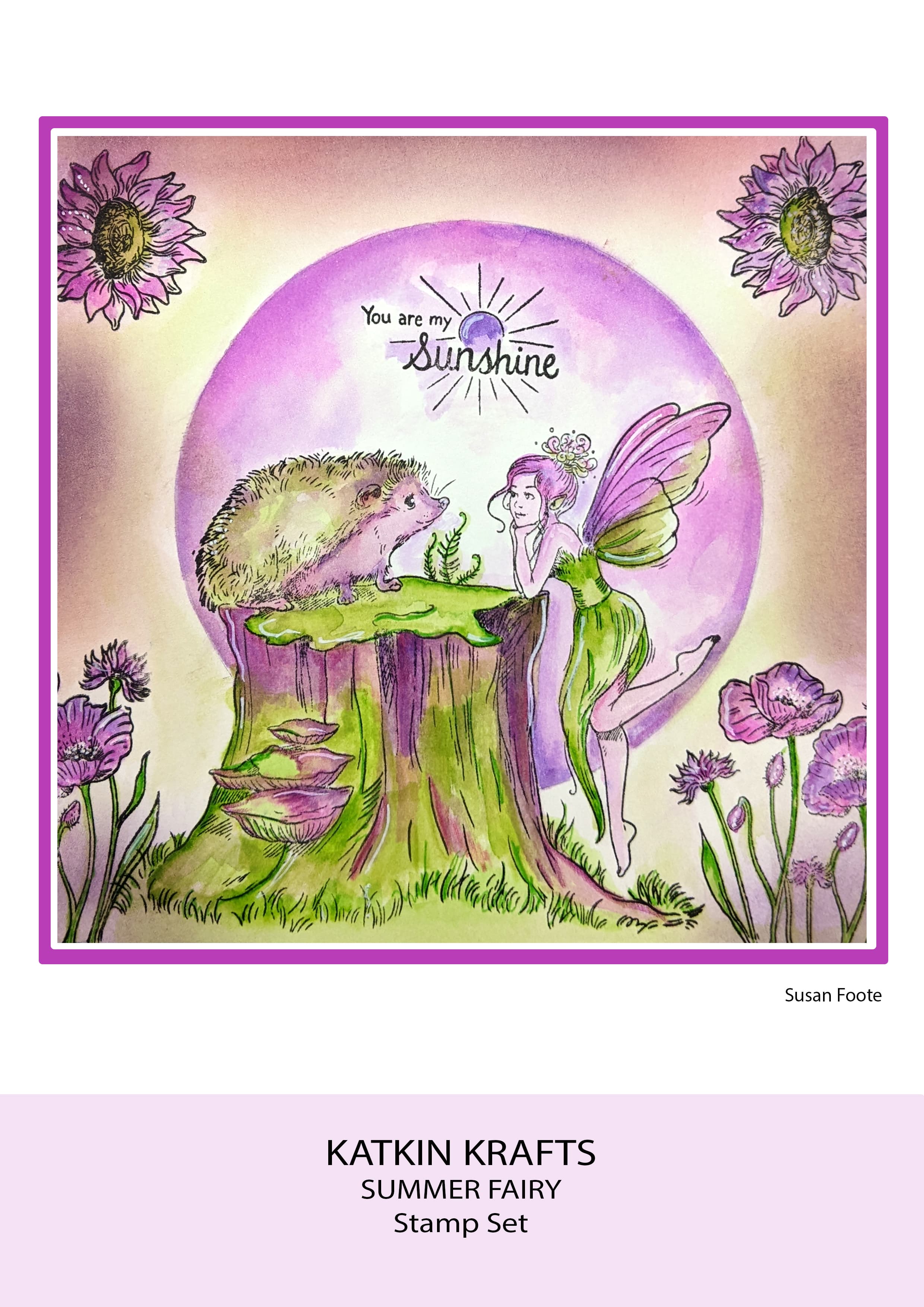 Katkin Krafts Summer Fairy 6 in x 8 in Clear Stamp Set