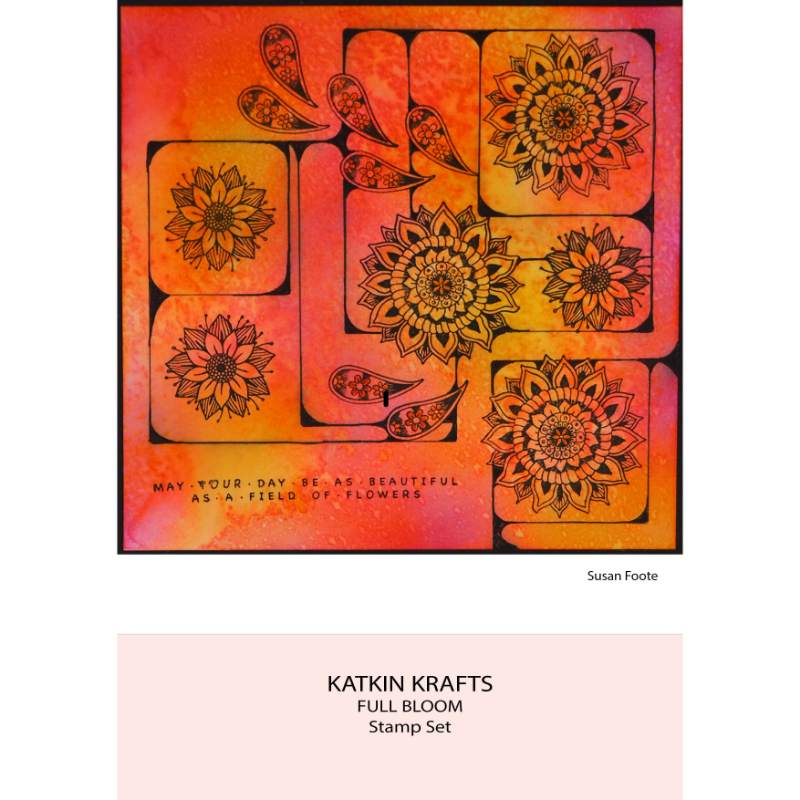 Katkin Krafts Full Bloom 6 in x 8 in Clear Stamp Set