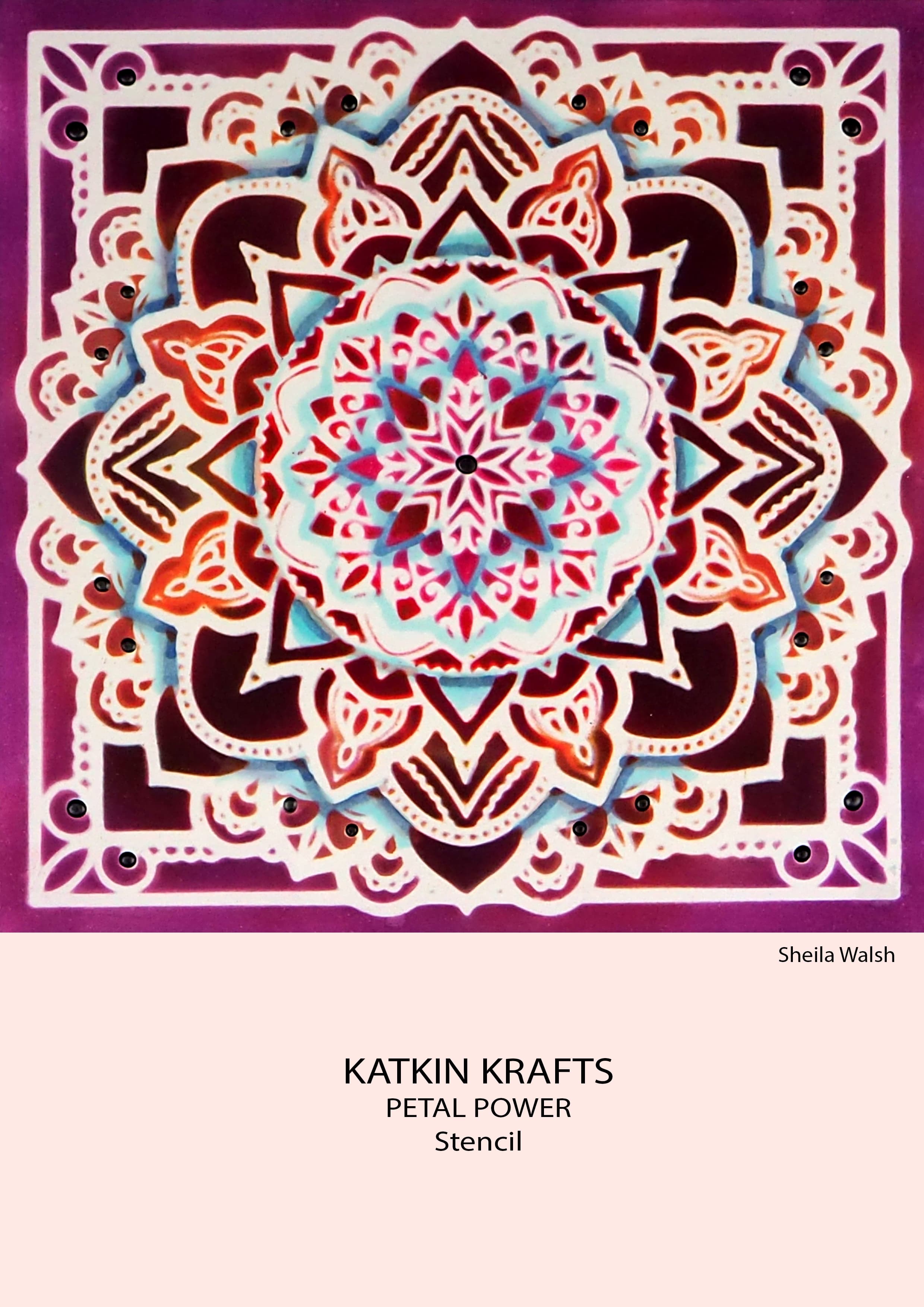 Katkin Krafts Petal Power 7 in x 7 in Stencil