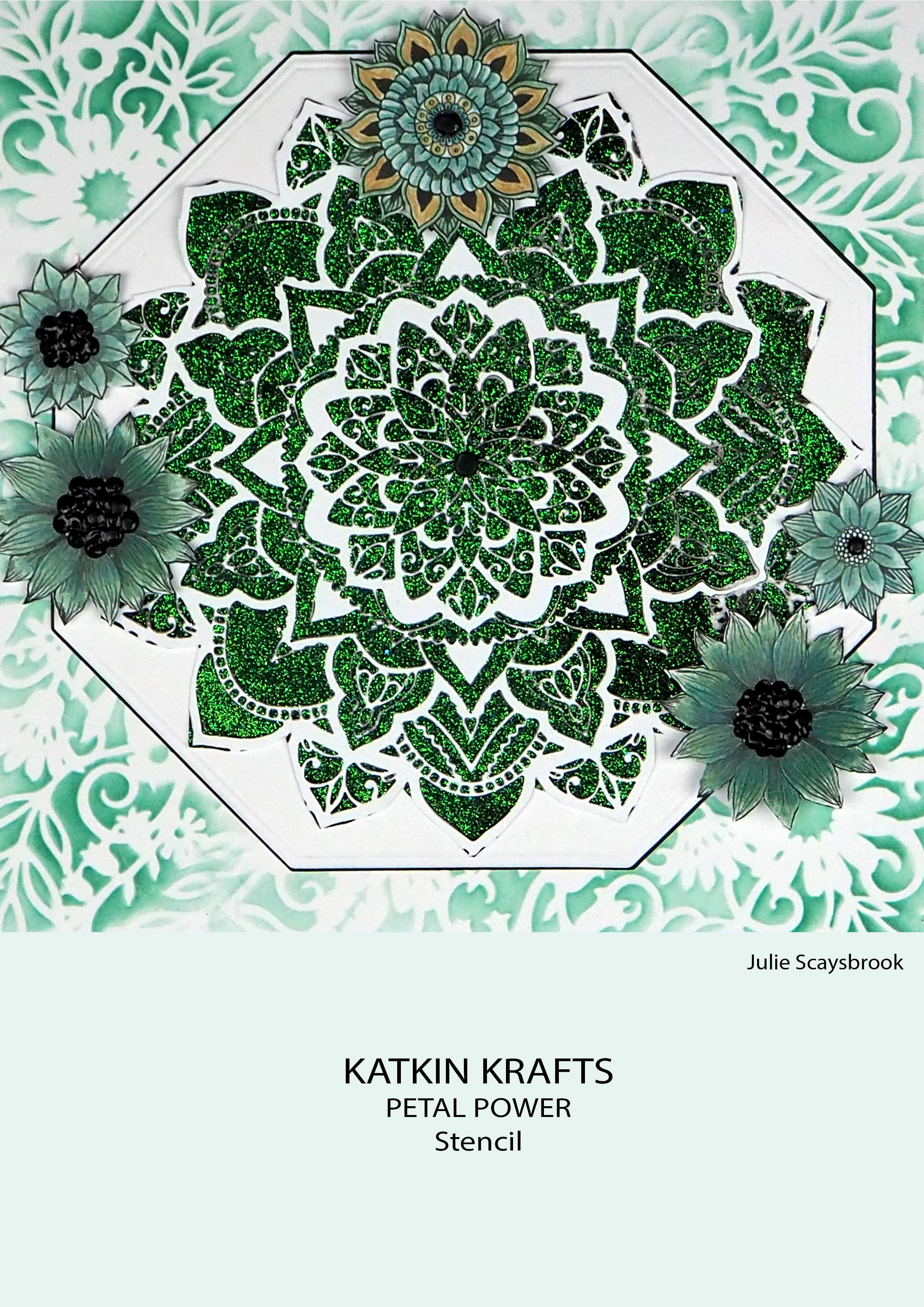 Katkin Krafts Petal Power 7 in x 7 in Stencil