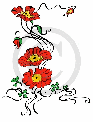 Frog's Whiskers Ink Stamps - Art Deco Poppies
