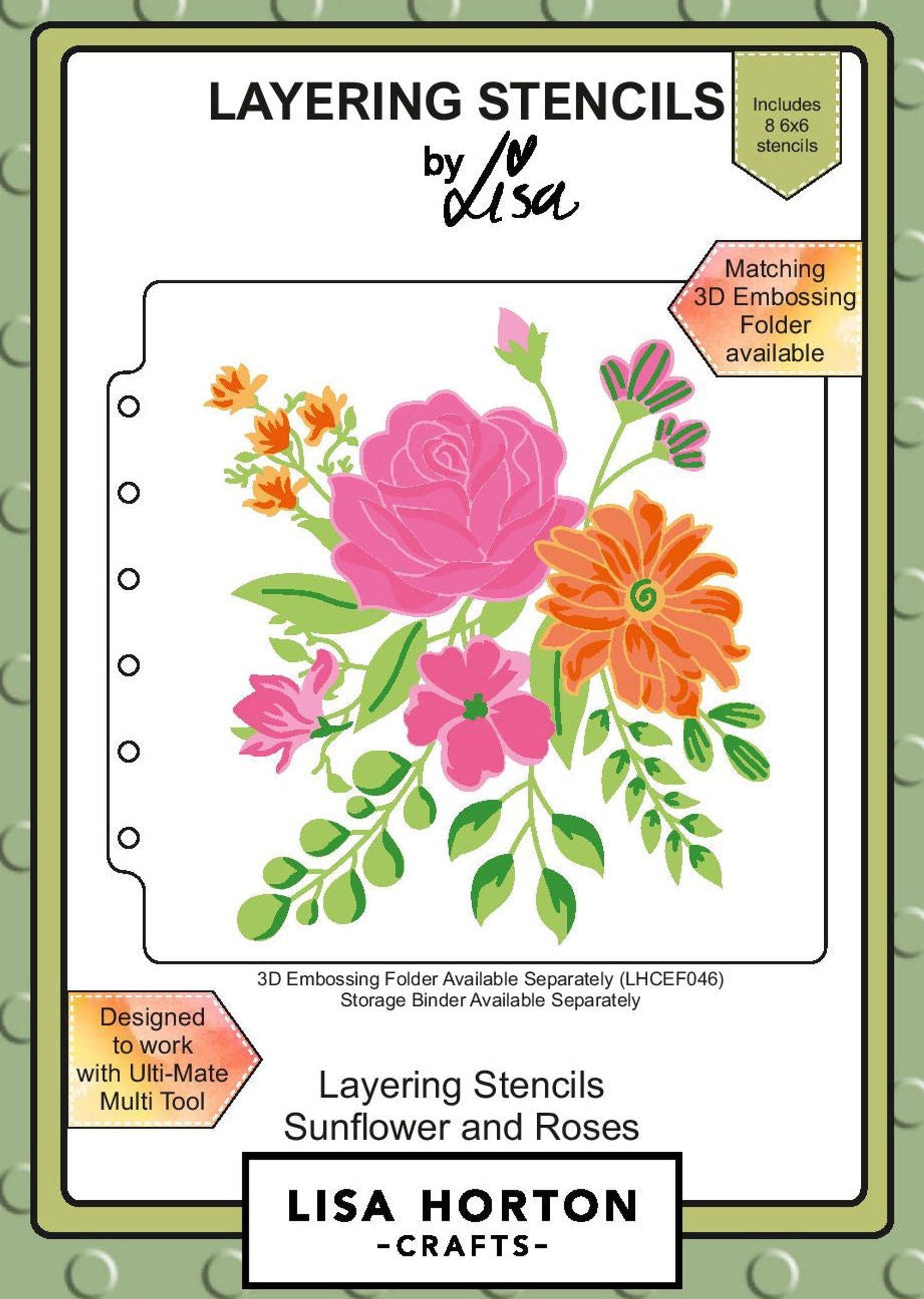 Sunflowers And Roses Layering Stencils
