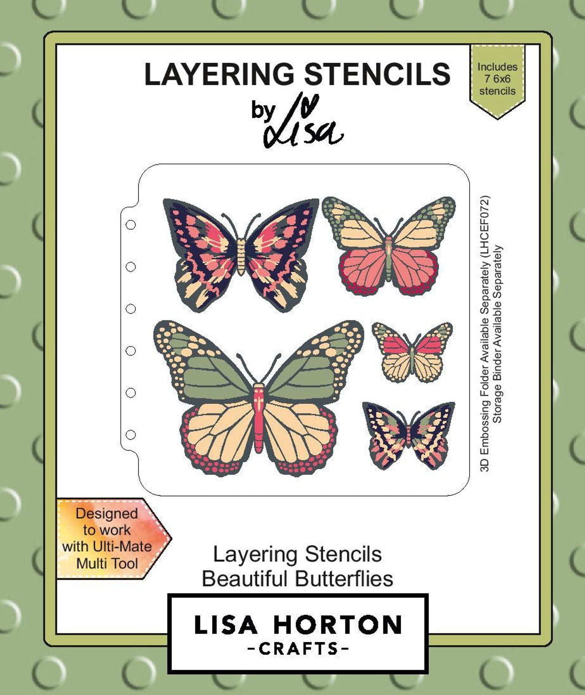 Lisa Horton Layering Stencils - Beautiful Butterflies