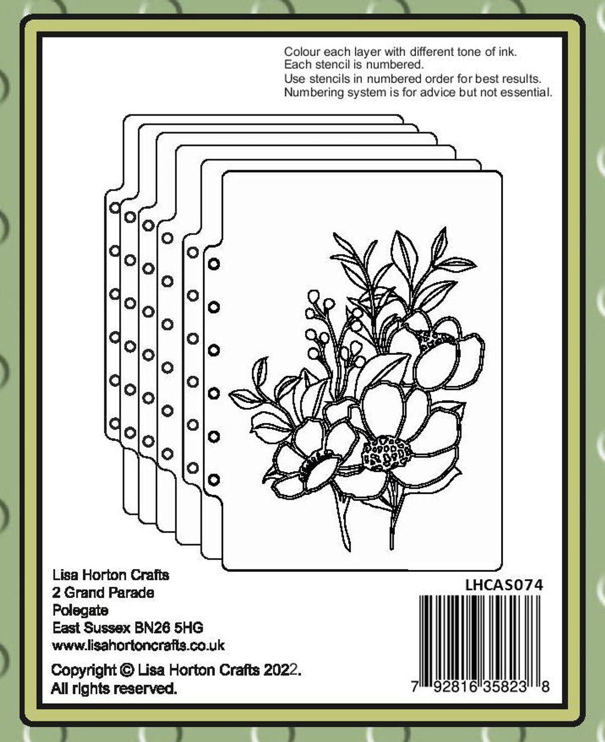 Lisa Horton 5x7 Layering Stencils - Spring Anemone