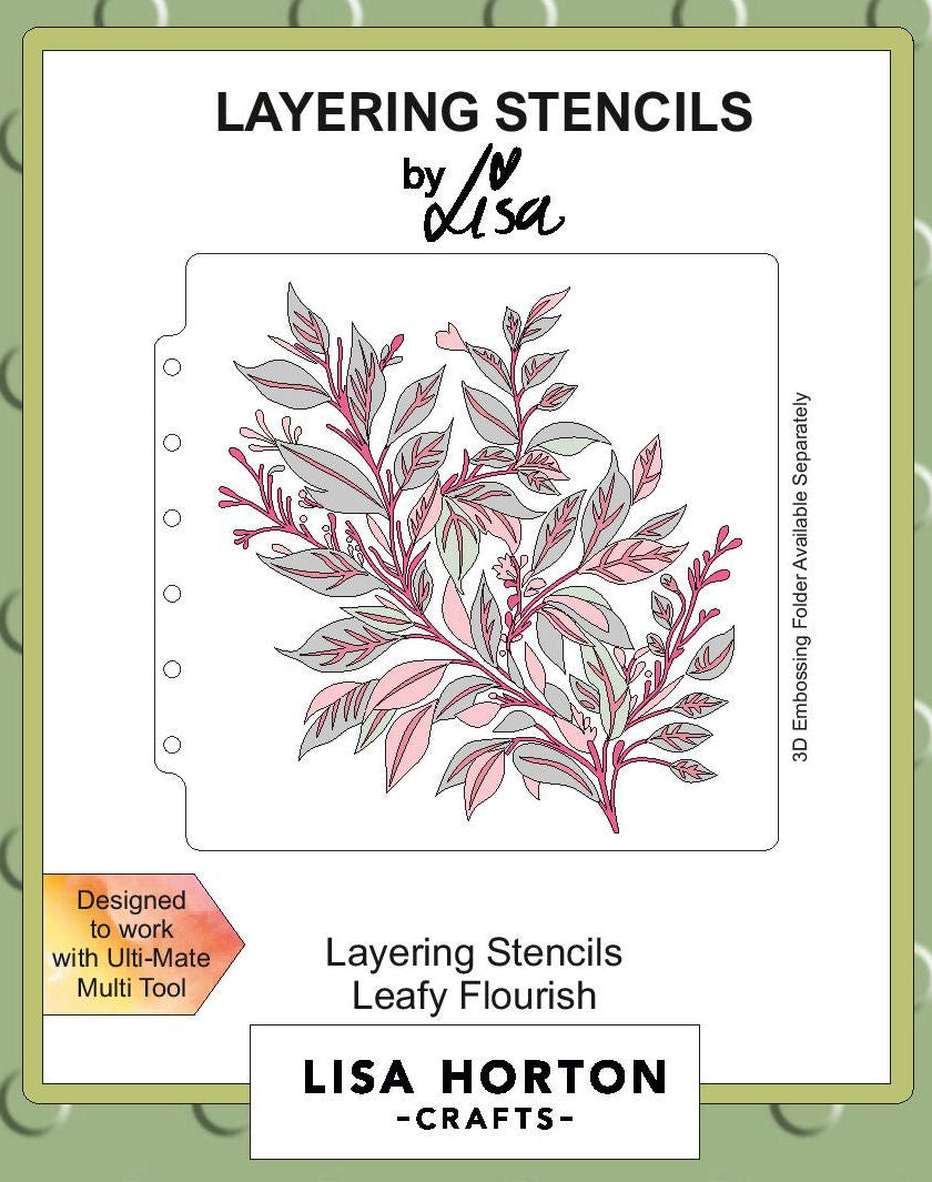 Lisa Horton Crafts Leafy Flourish 6x6 Layering Stencils