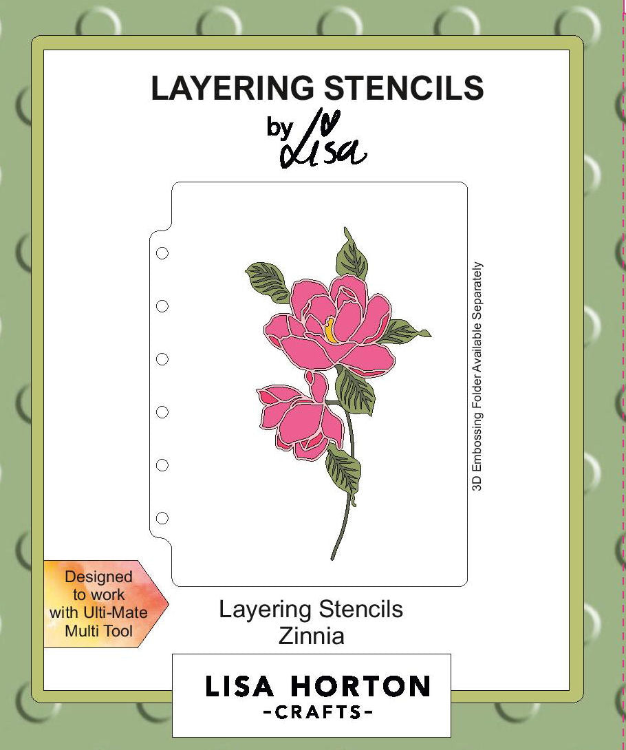 Lisa Horton Crafts Zinnia A6 Layering Stencils Layering Stencils