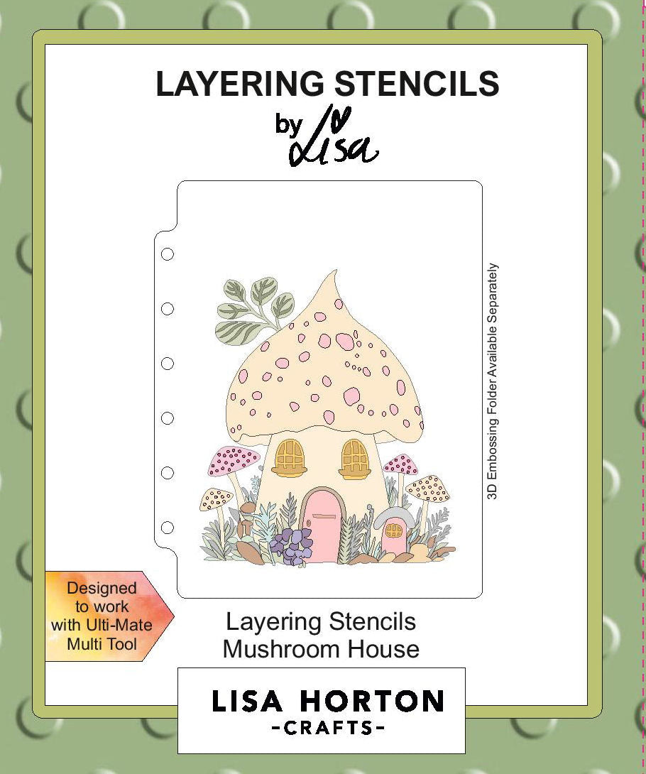 Lisa Horton Crafts Mushroom House A6 Layering Stencils