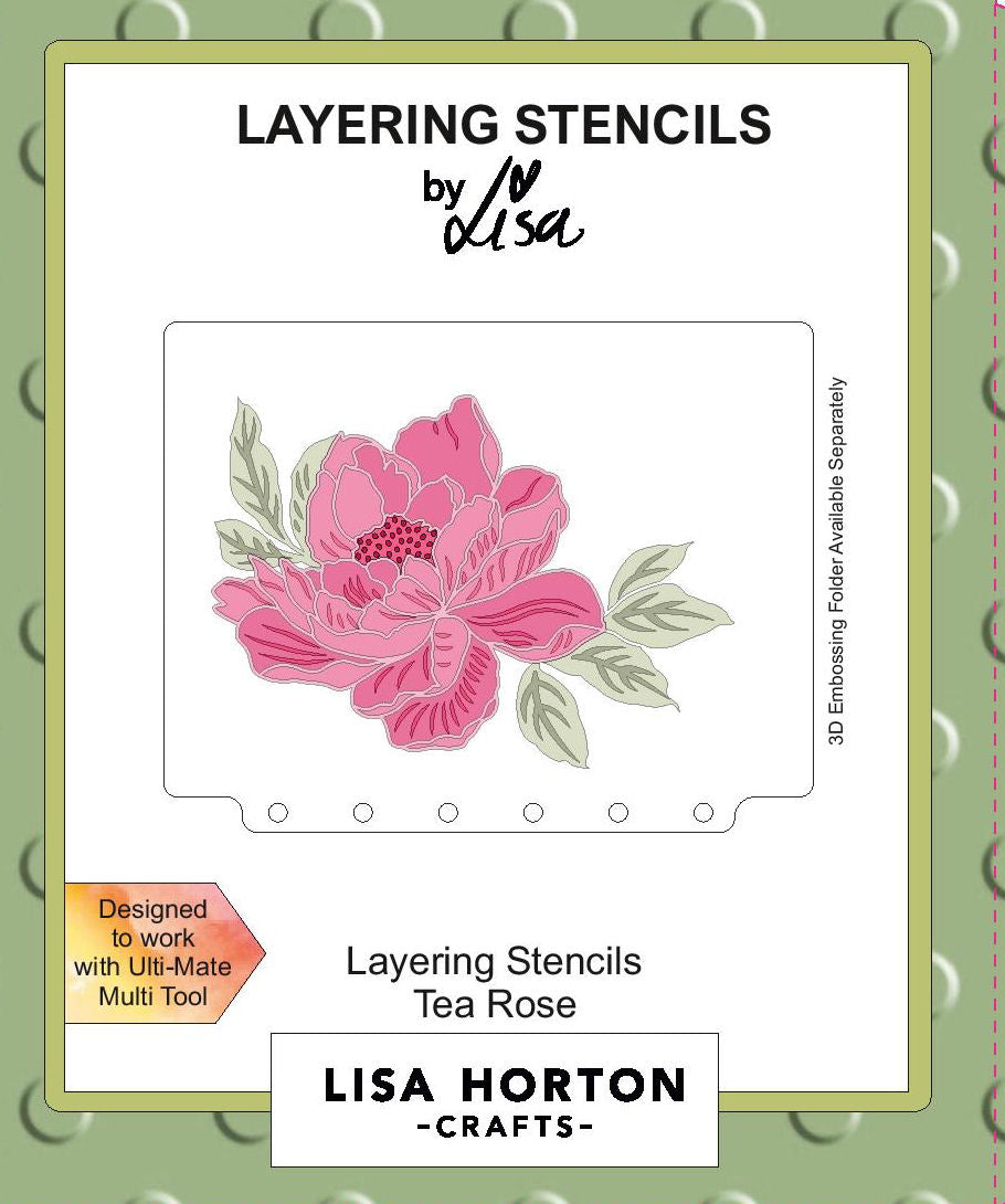 Lisa Horton Crafts Tea Rose A6 Layering Stencils