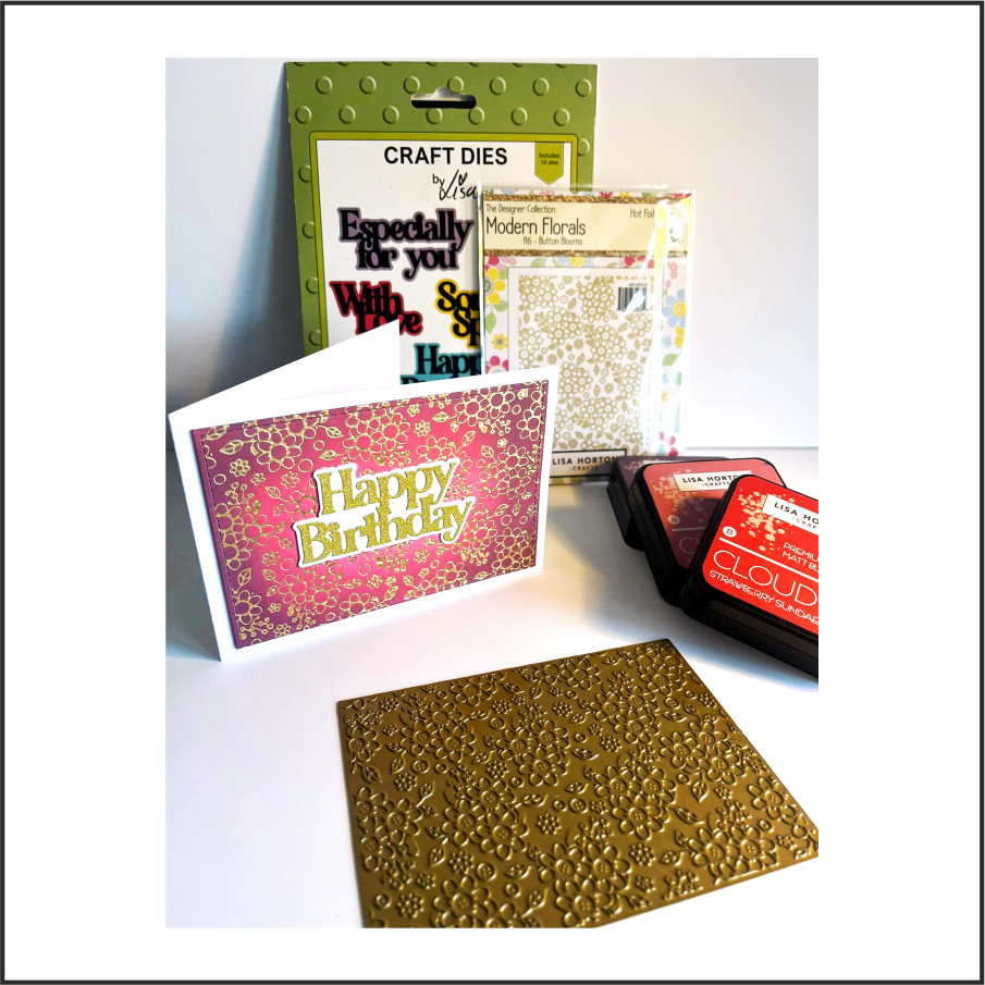 Lisa Horton Crafts Modern Florals - Hot Foil Plate A6 - Button Blooms