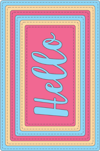 Lisa Horton Crafts Stitched Rectangle Hello Die Set (approx 6x4)