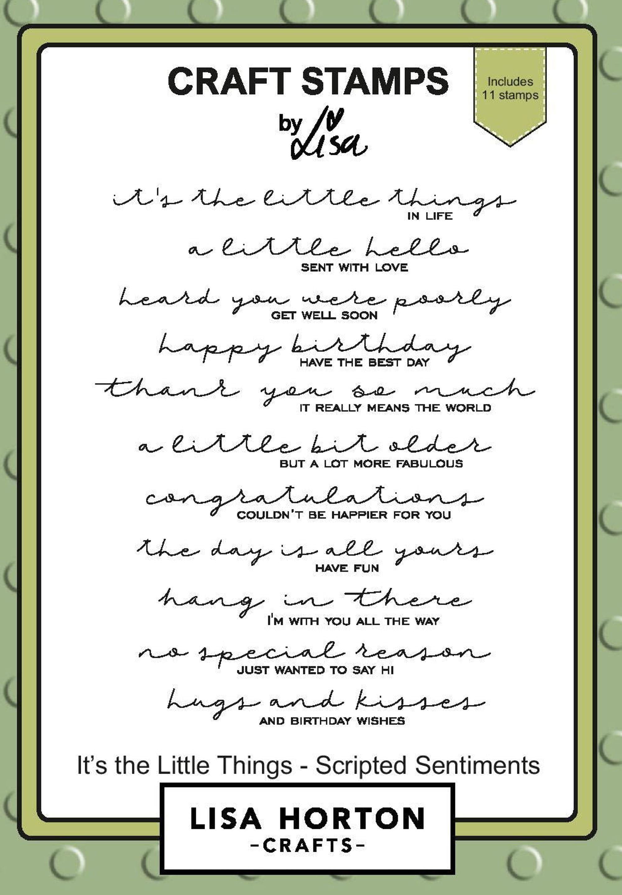 Lisa Horton Stamp Set - It's The Little Things - Scripted Sentiments