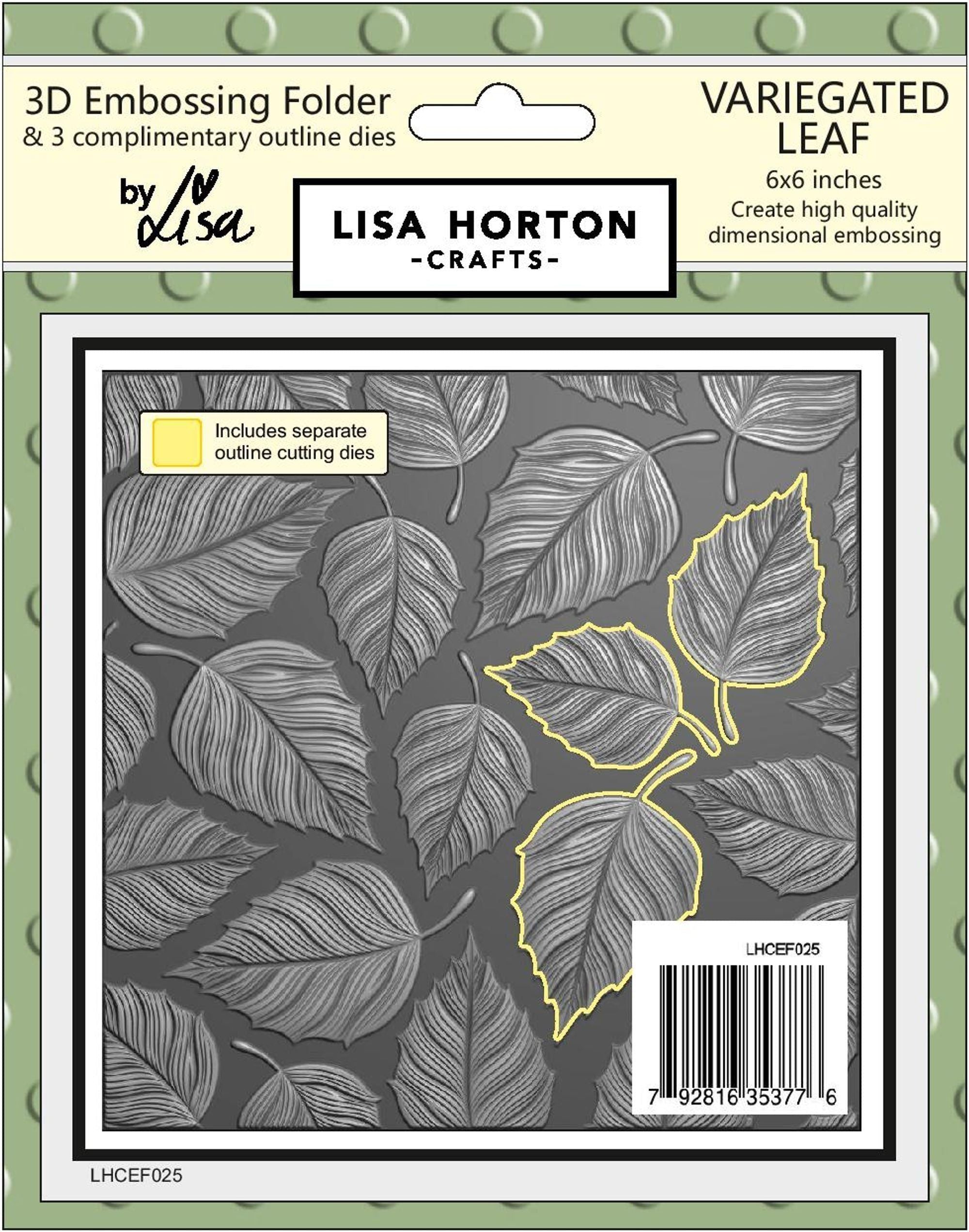 Variegated Leaf 6x6 3D Embossing Folder With Cutting Die