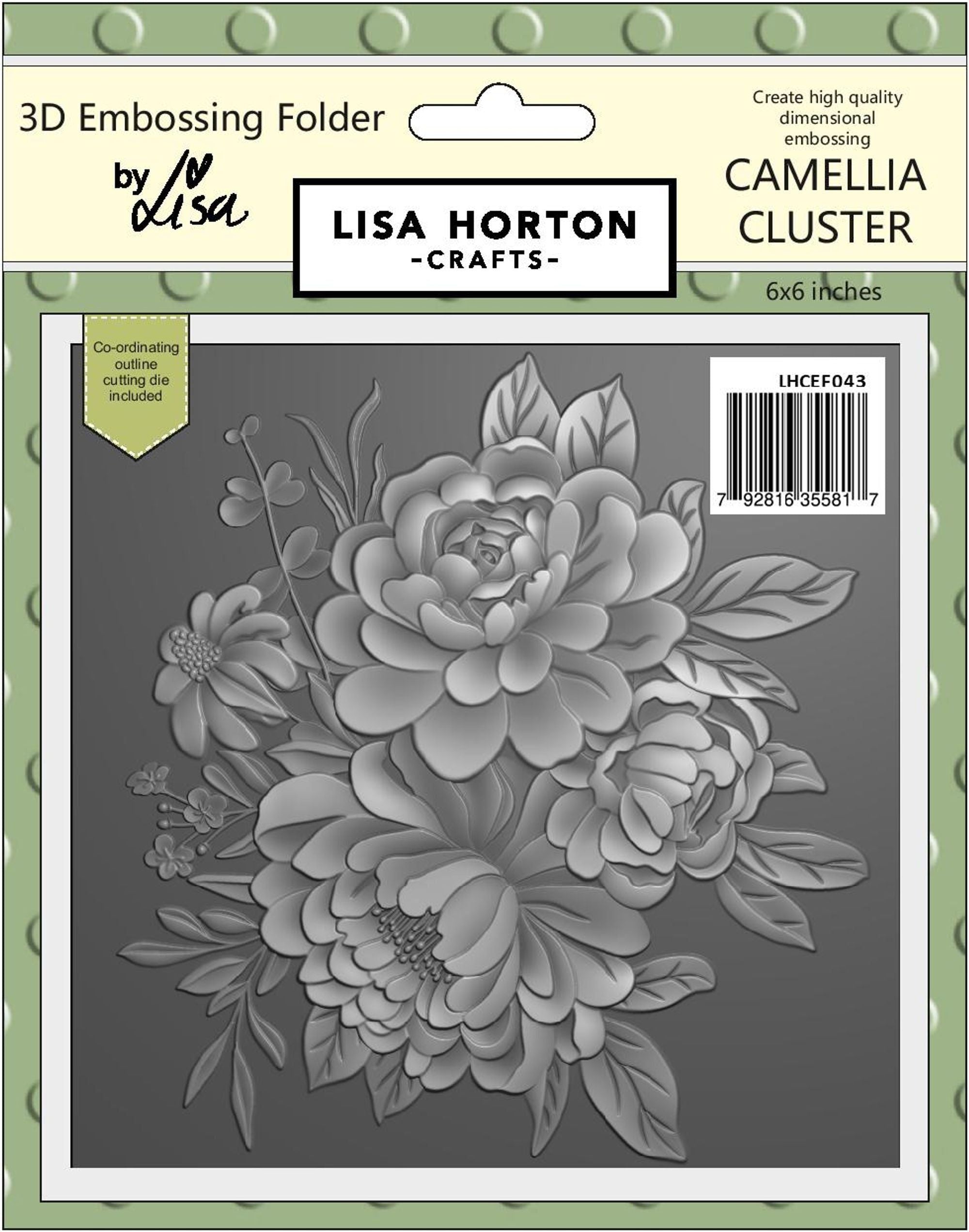 Camellia Cluster 6x6 3D Embossing Folder With Cutting Die