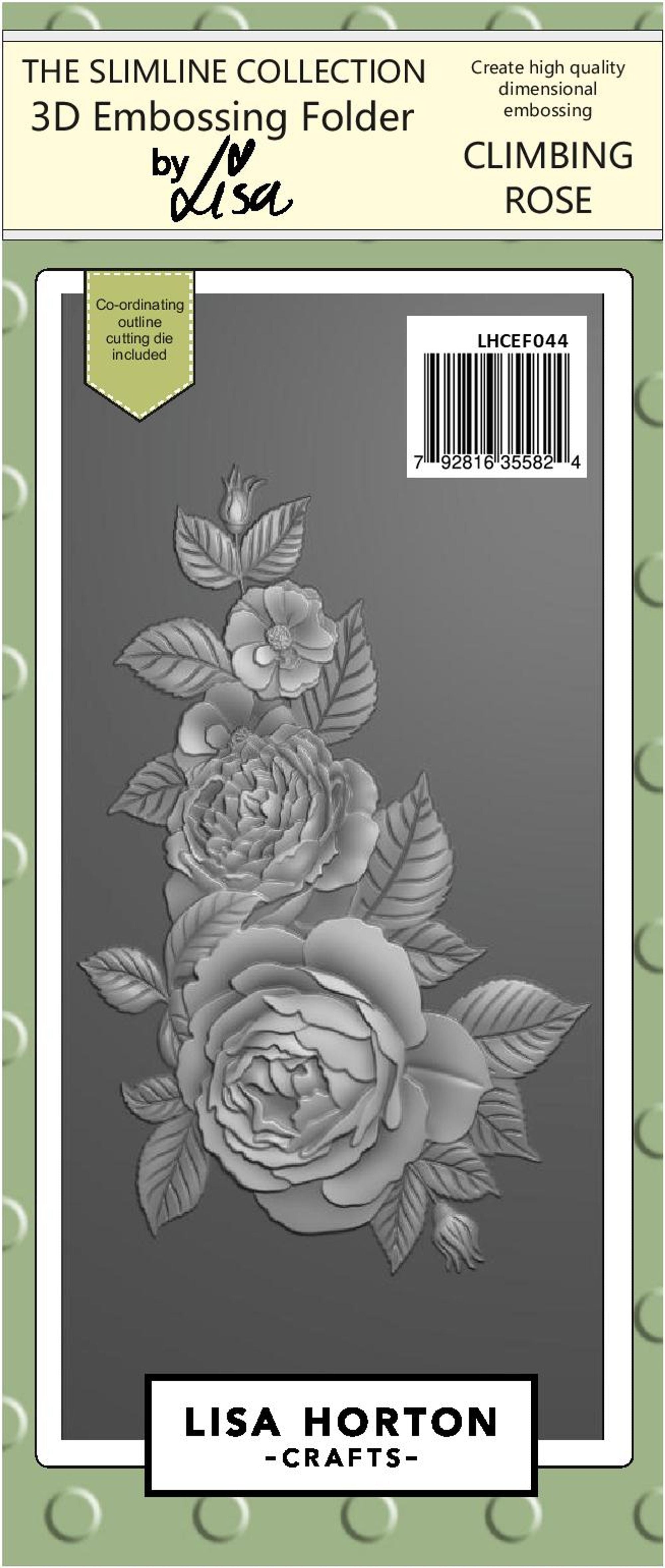 Climbing Rose Slimline 3D Embossing Folder With Cutting Die
