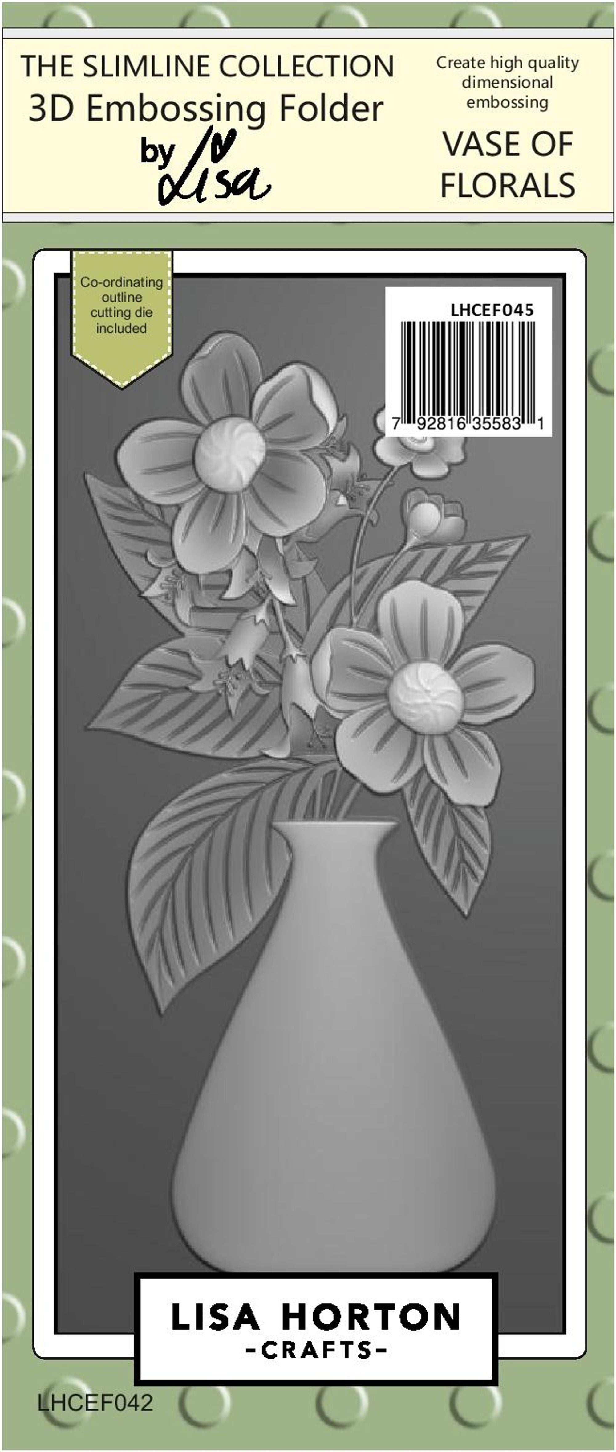 Vase Of Florals Slimline 3D Embossing Folder With Cutting Die