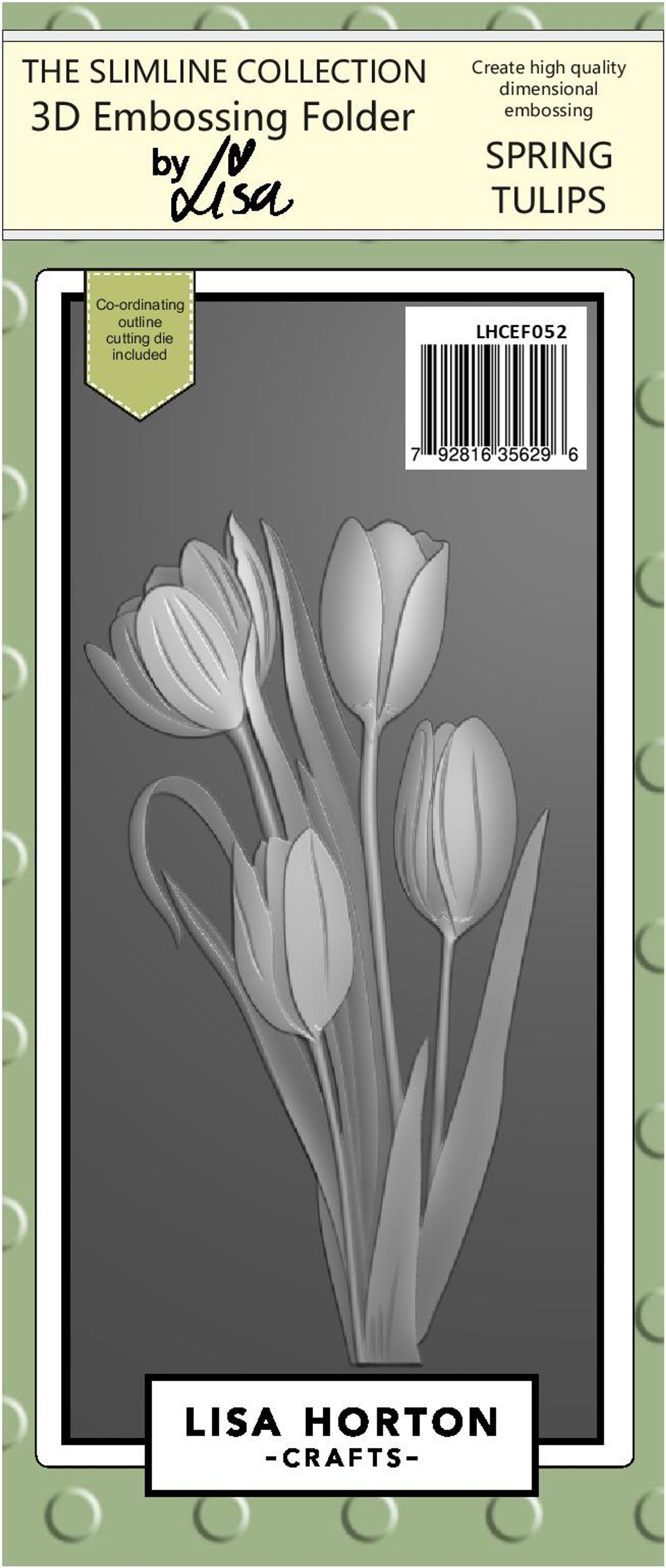 Spring Tulips 3D Slimline Embossing Folder With Cutting Die