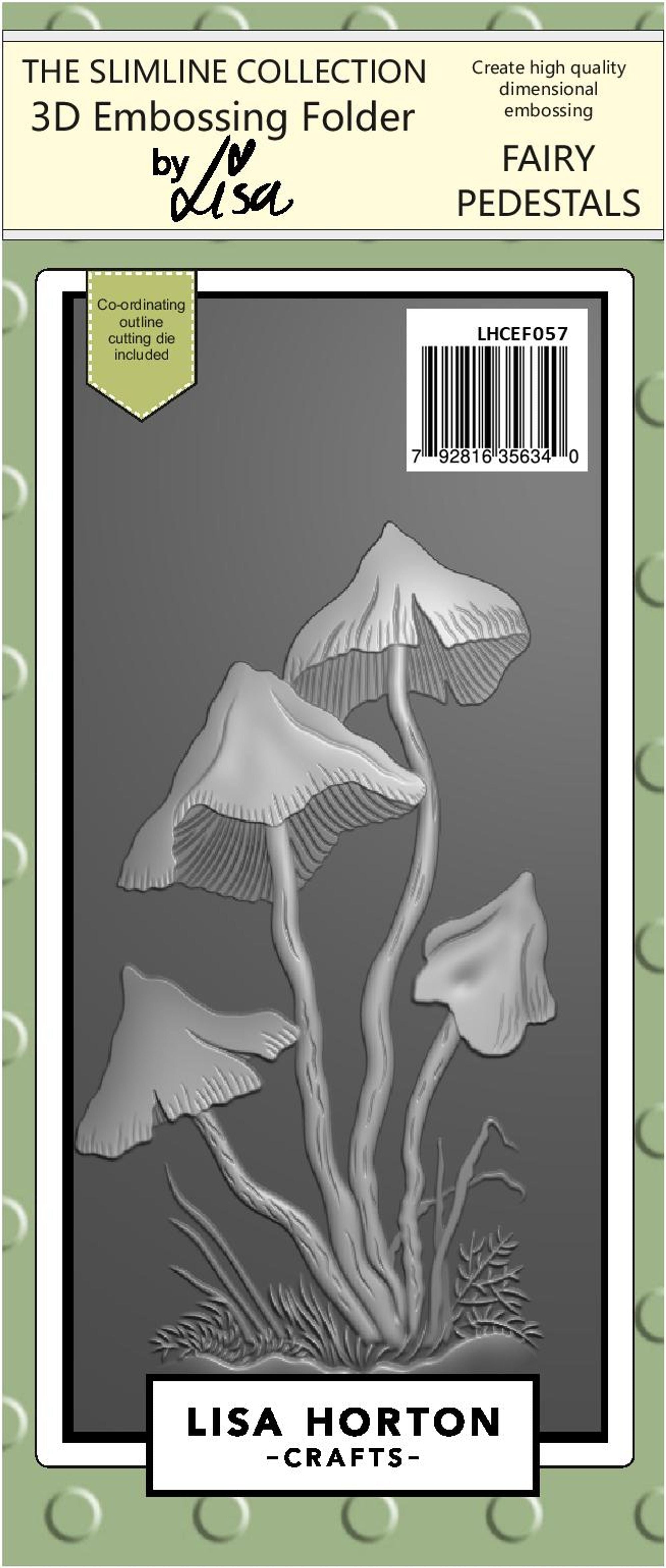 Fairy Pedestals 3D Slimline Embossing Folder With Cutting Die