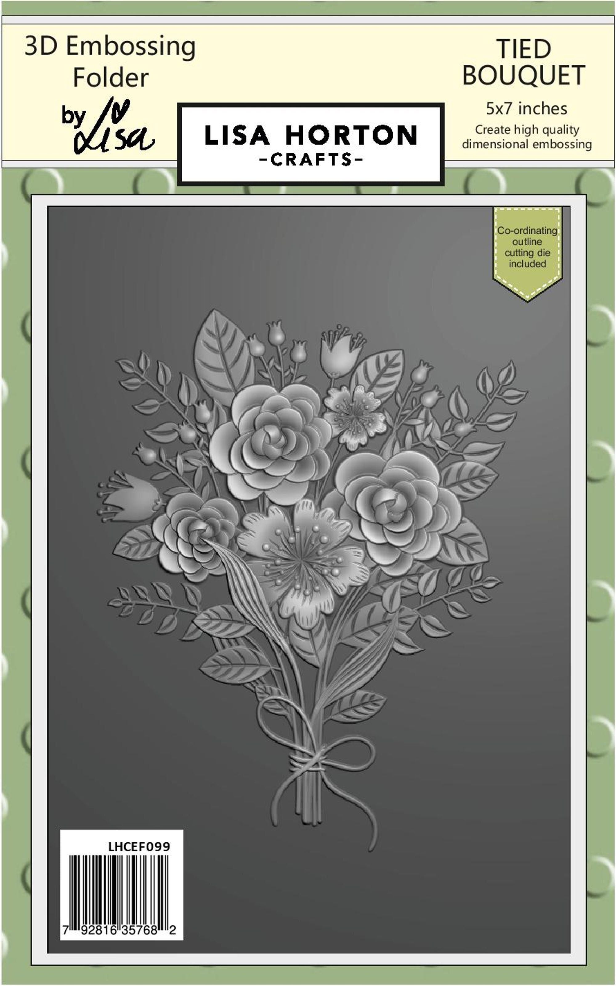 Lisa Horton 5x7 3D Embossing Folder & Die - Tied Bouquet