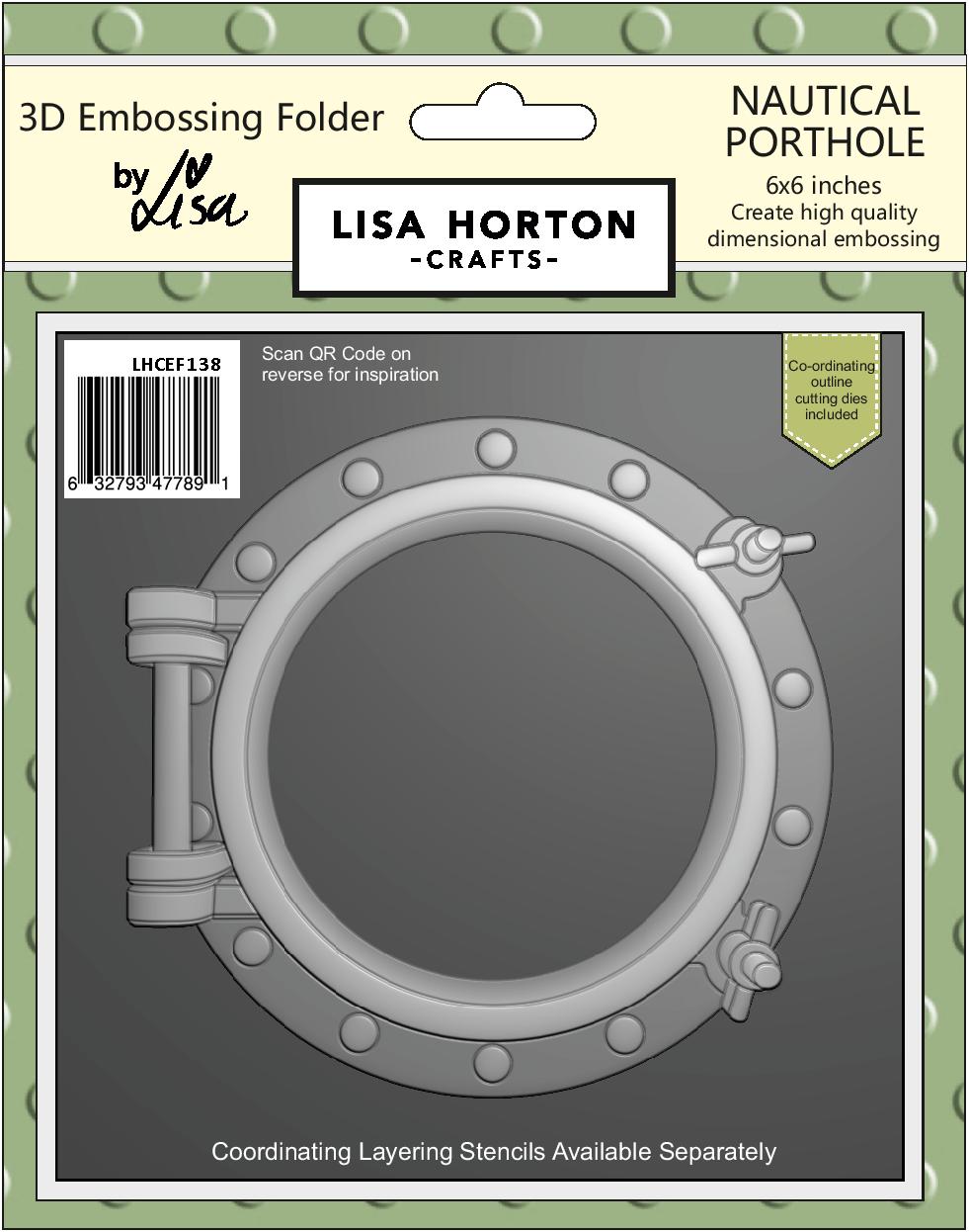 Lisa Horton Crafts 6x6 3D Embossing Folder & Die - Nautical Porthole