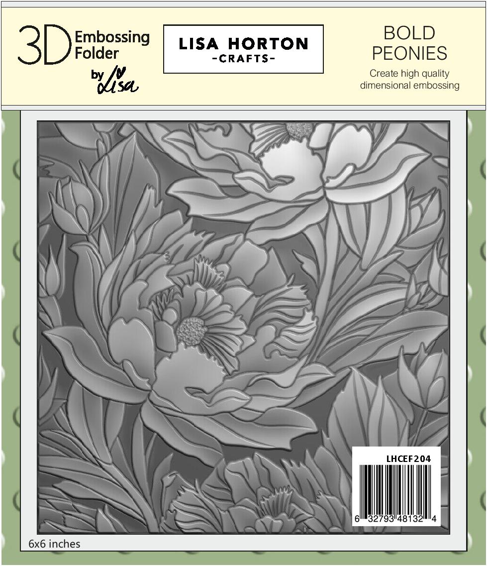 Lisa Horton Crafts Bold Peonies 6x6 3D Embossing Folder