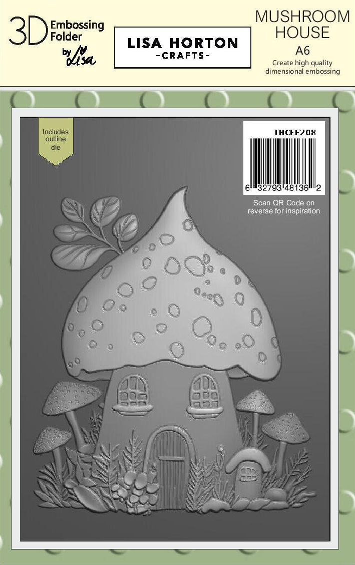 Lisa Horton Crafts Mushroom House A6 3D Embossing Folder & Die