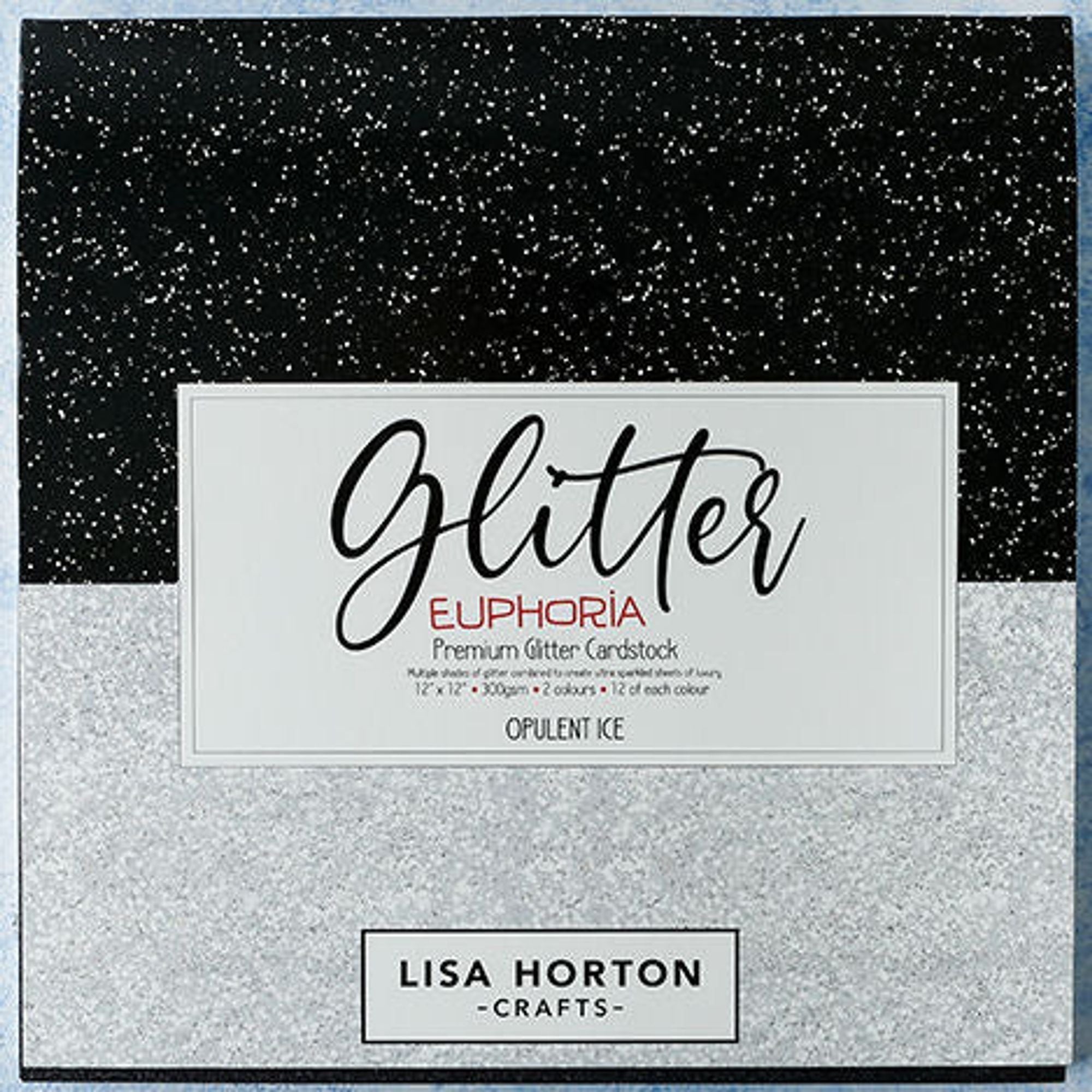 Opulent Ice 12 X 12 Glitter Euphoria Premium Cardstock - Black And White