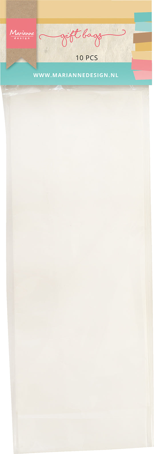 Marianne Design Gift Bags - White - 76x40x200 mm