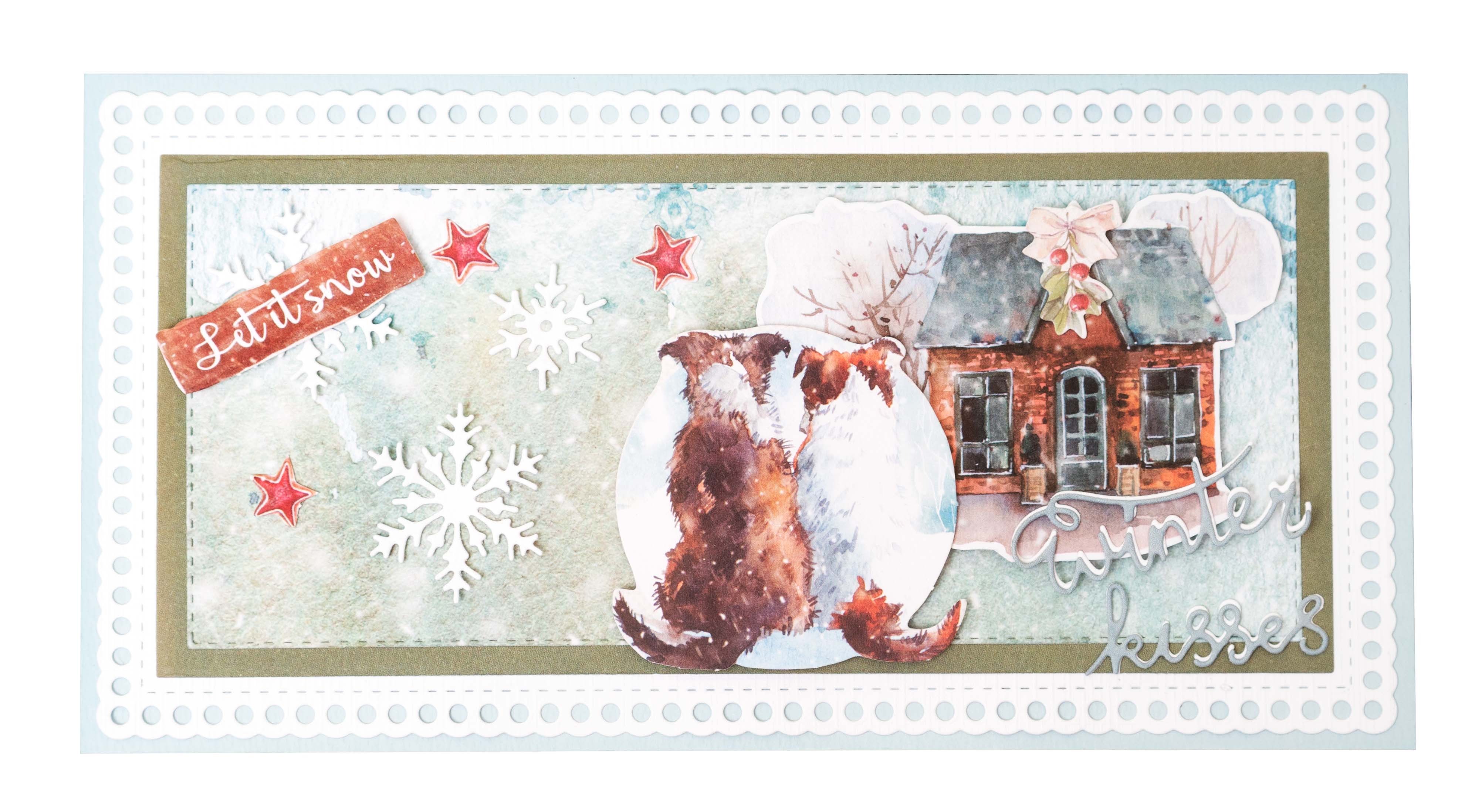 SL Cutting Dies Snowy Winter Kisses Let It Snow 102x142x1mm 7 PC nr.373