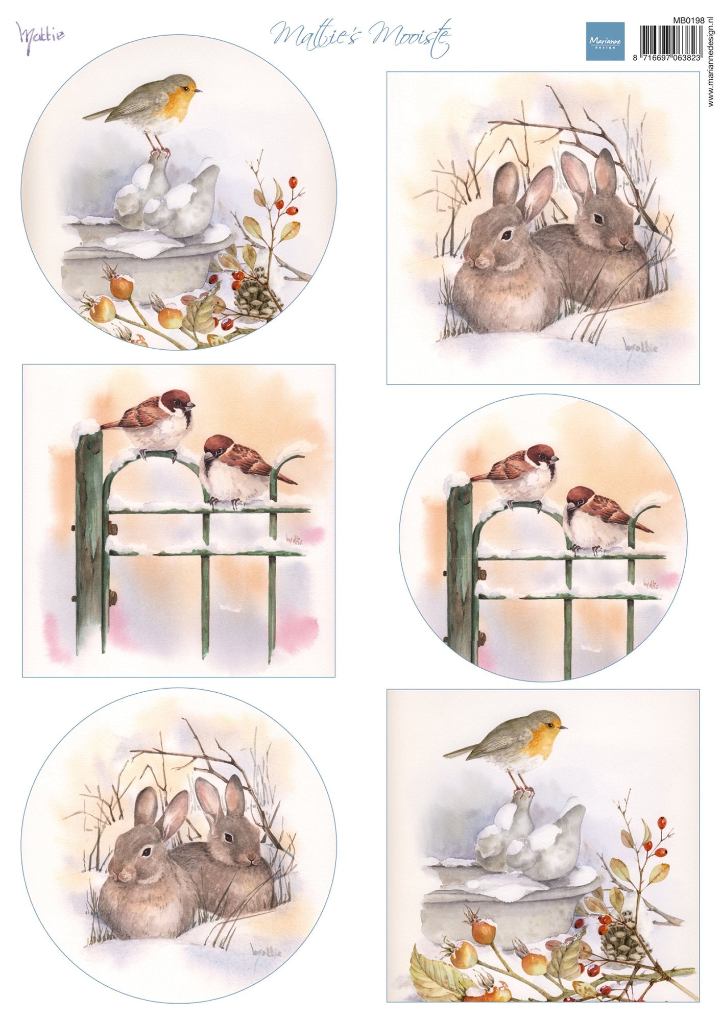 Marianne Design A4 Cutting Sheet - Mattie's Mooiste - Rabbits