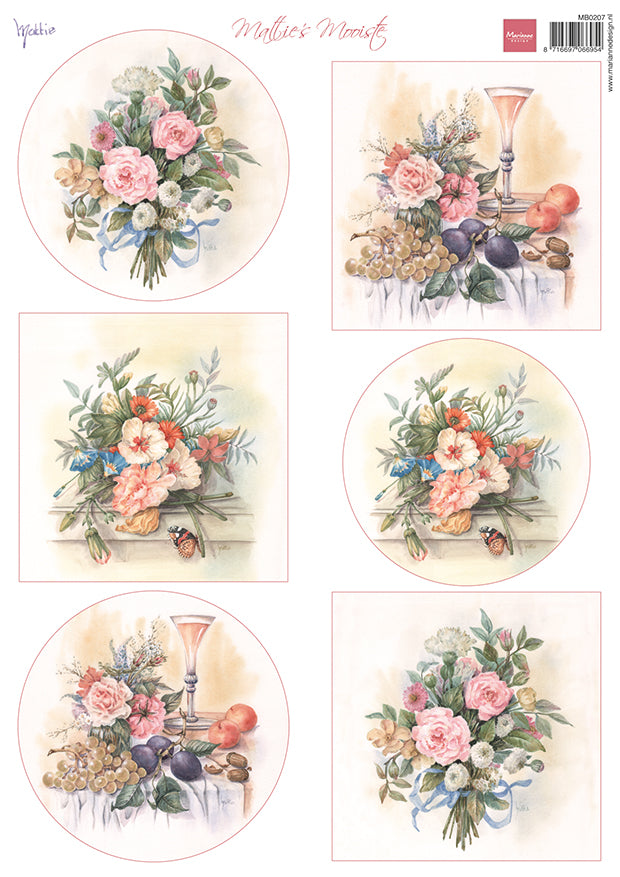Marianne Design A4 Cutting Sheet - Mattie's Mooiste Spring Bouquets