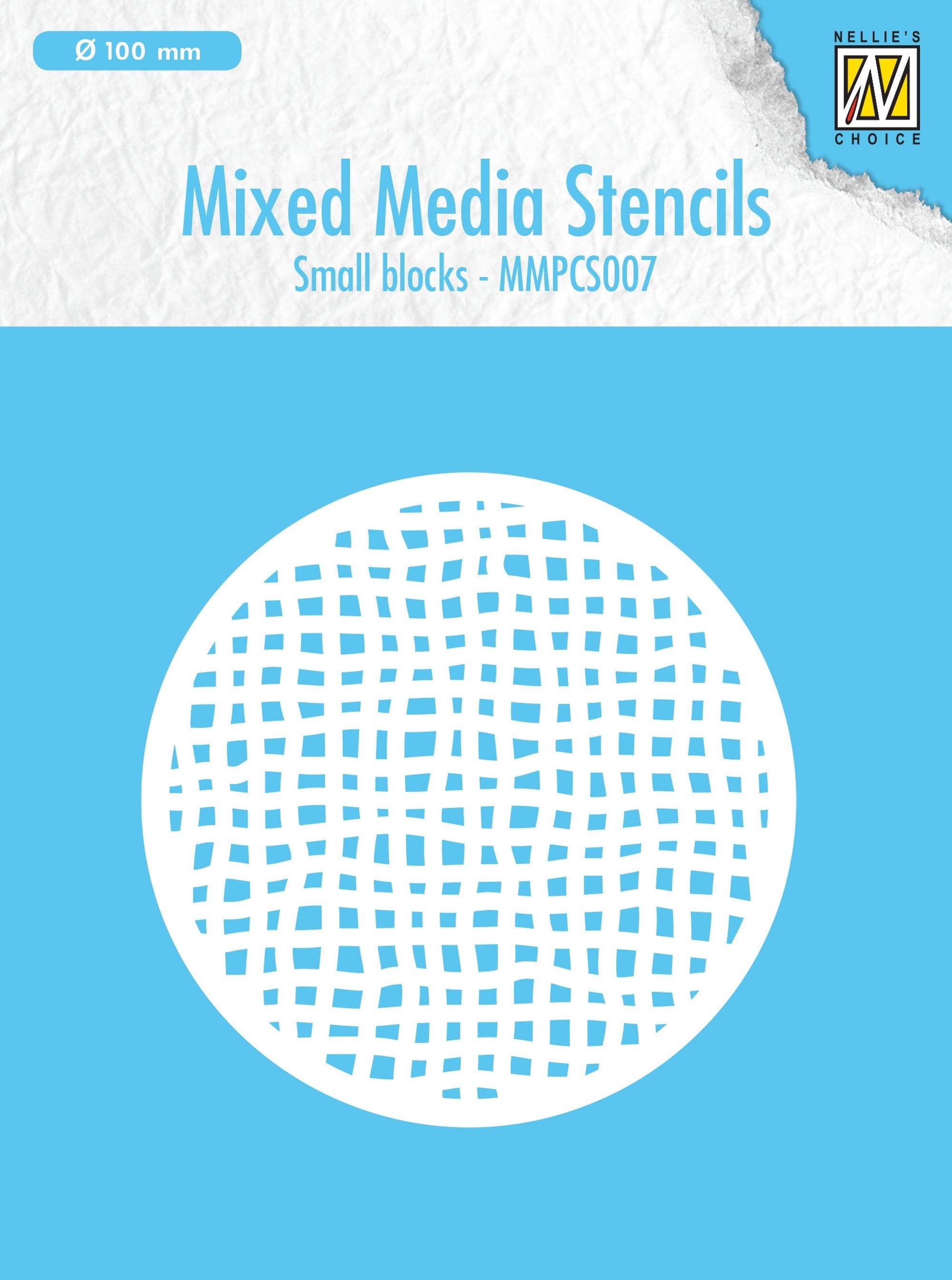 Nellie's Choice Mixed Media Round Stencil - Small Blocks