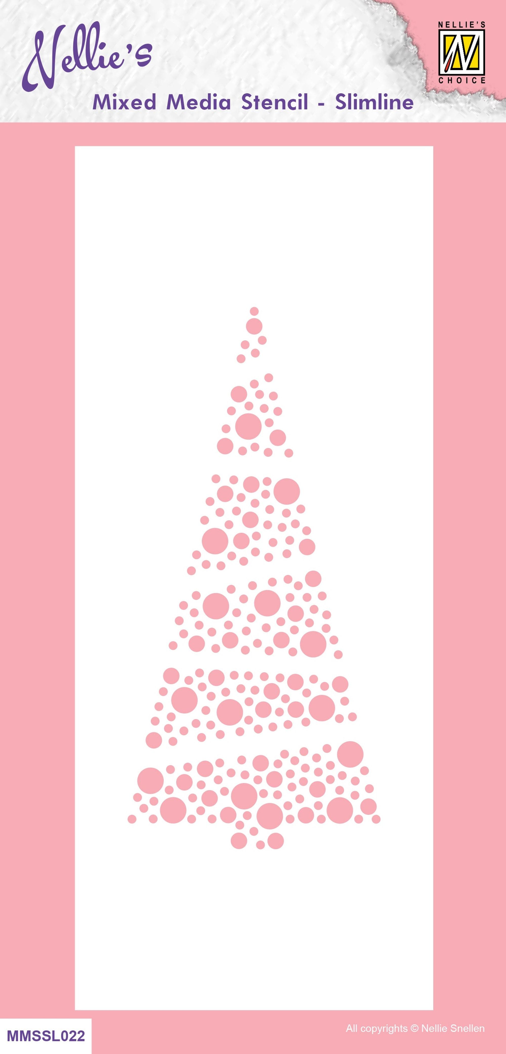 Nellie's Choice Mixed Media Stencil - Slim Line - Christmas Tree