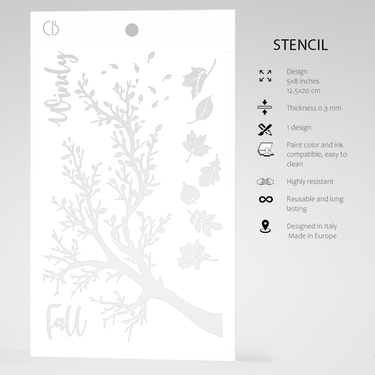 Ciao Bella Texture Stencil 5"x8" Windy Fall