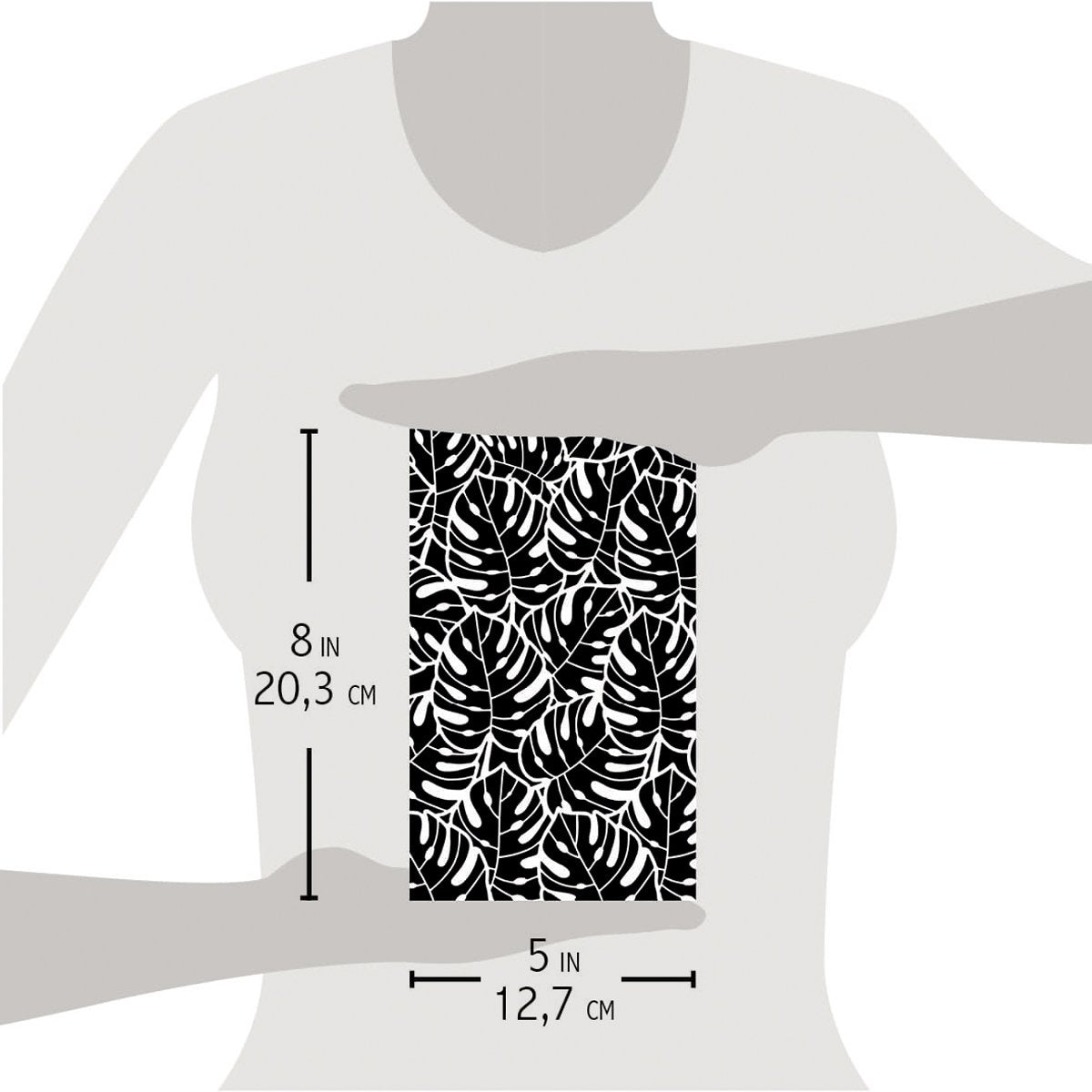 Ciao Bella Texture Stencil 5"x8" Tropical Leaves