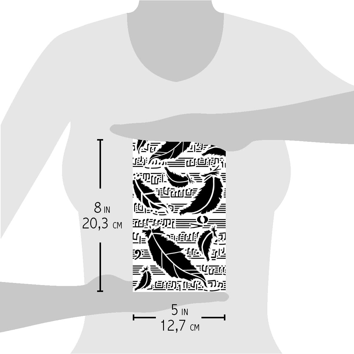 Ciao Bella Texture Stencil 5x8 Swan Feathers