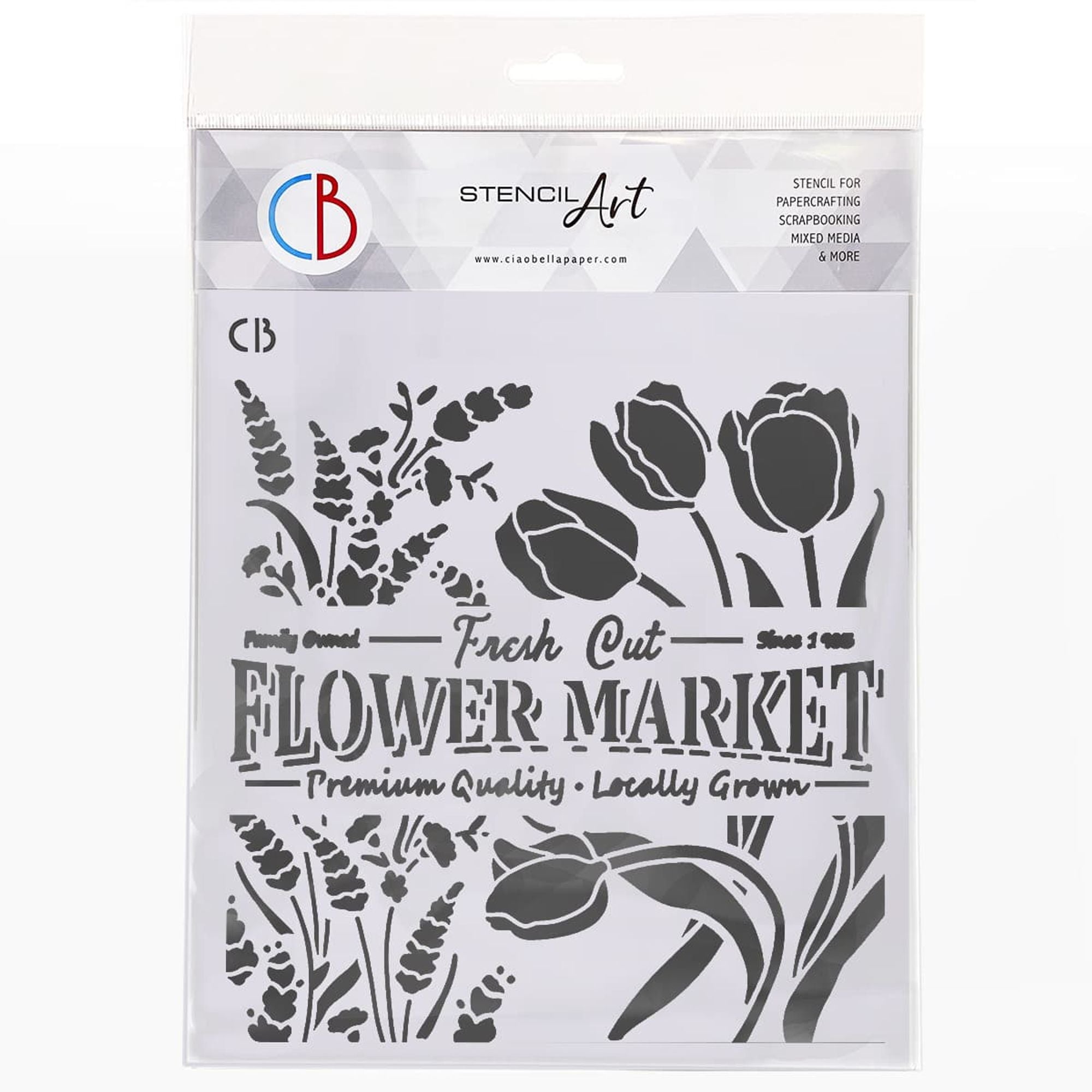Ciao Bella Texture Stencil 8x8 Flower Market