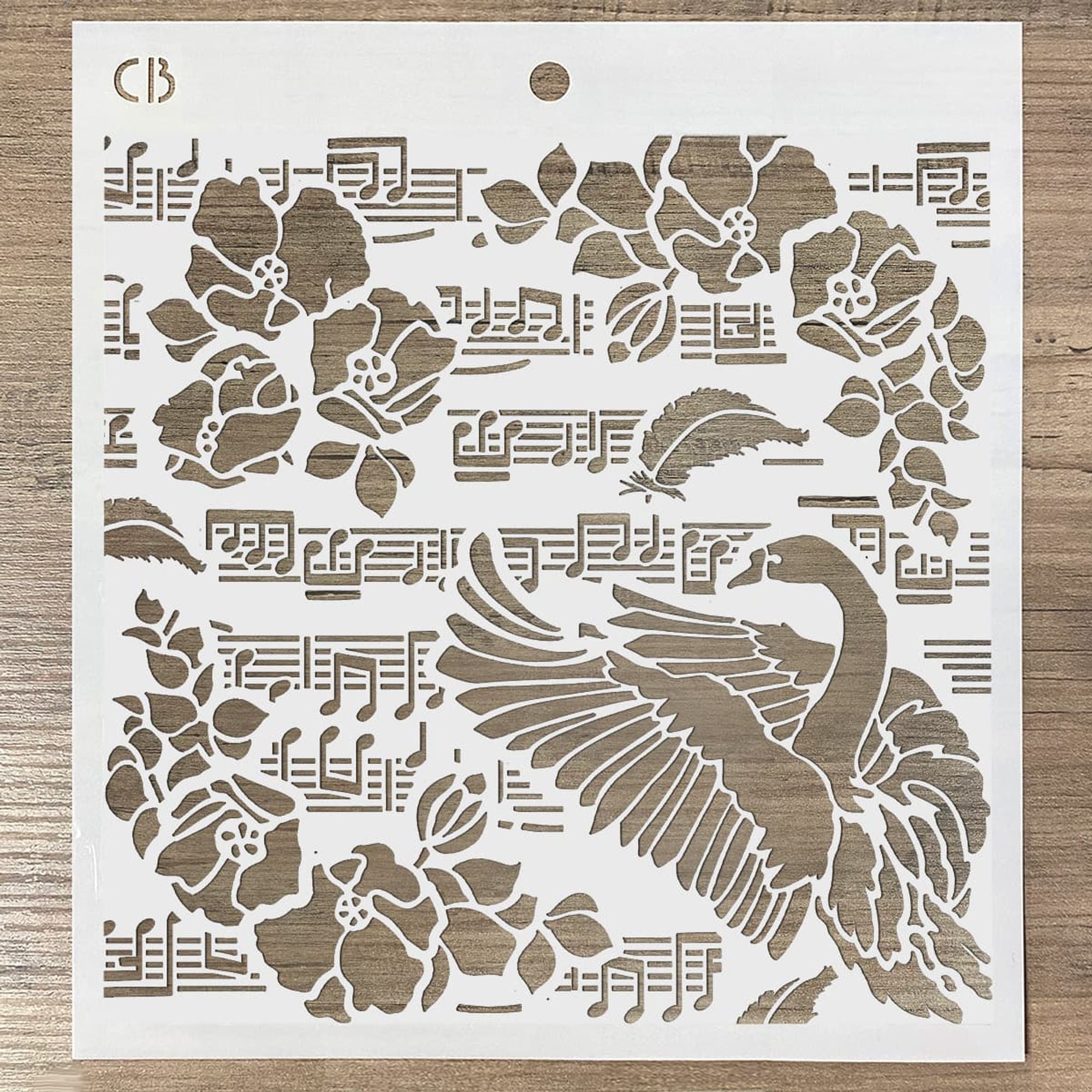 Ciao Bella Texture Stencil 8x8 Black Swan