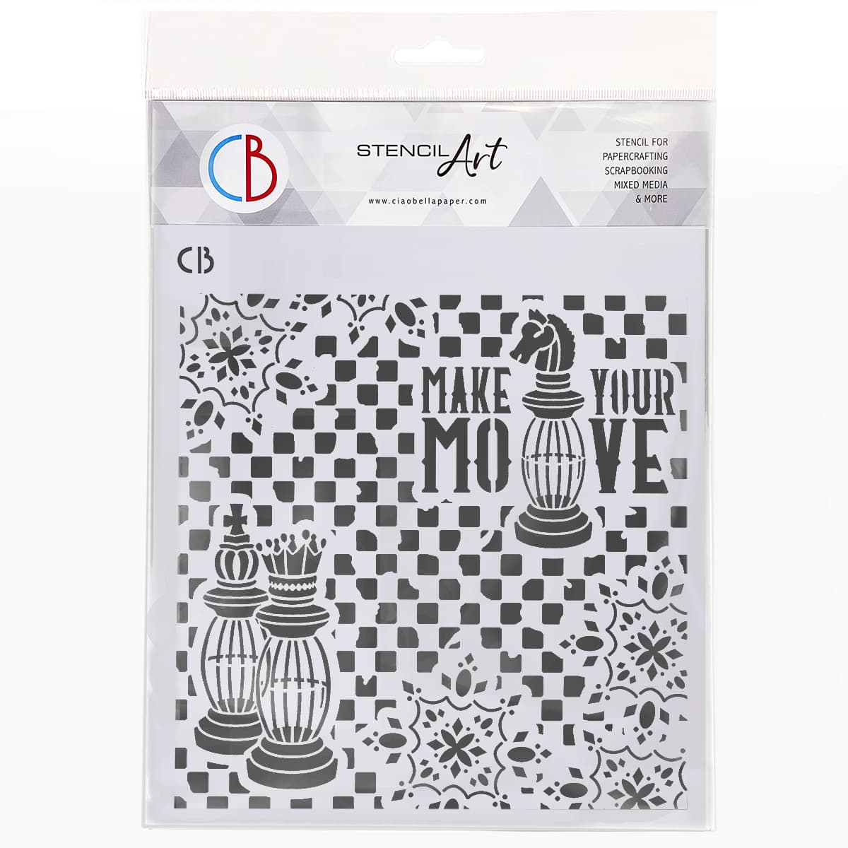 Ciao Bella Texture Stencil 8x8 Make Your Move