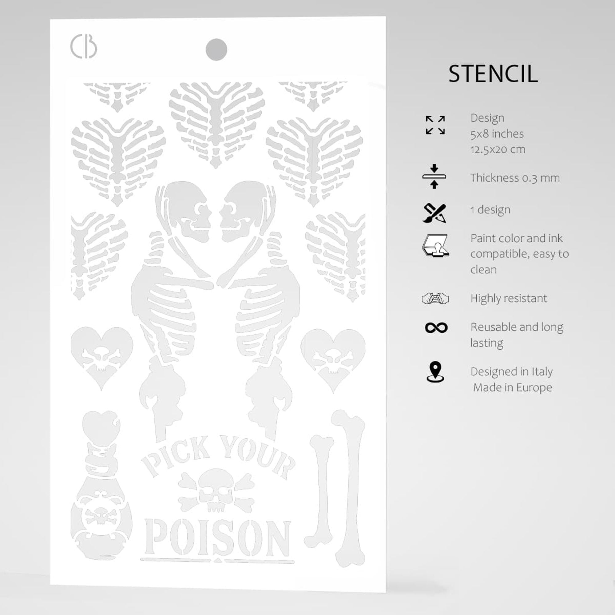 Texture Stencil 5"x8" Poison Love