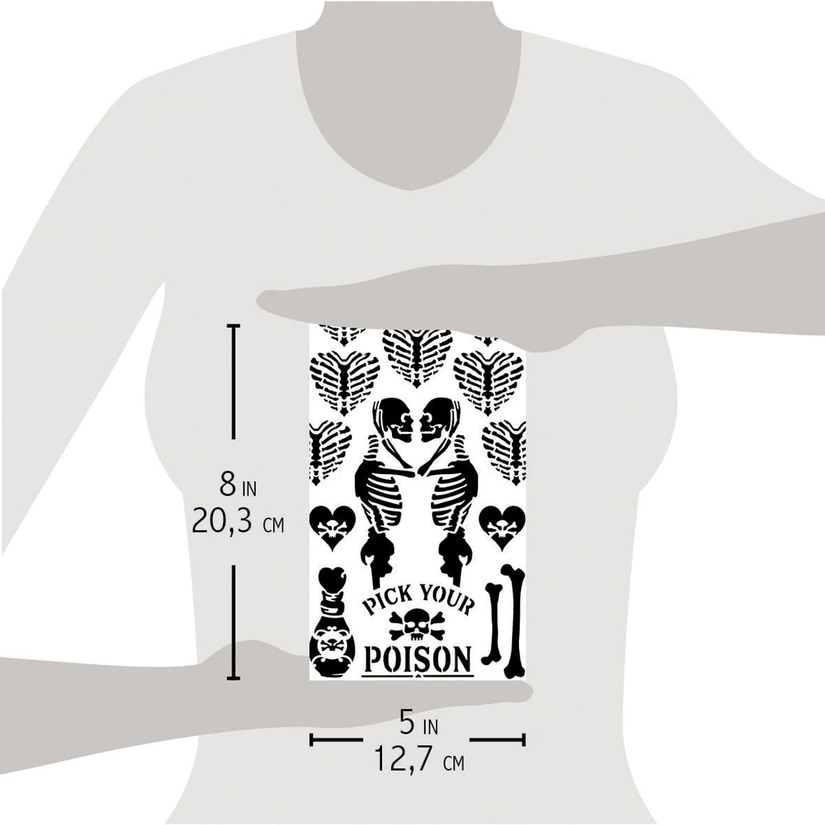 Texture Stencil 5"x8" Poison Love