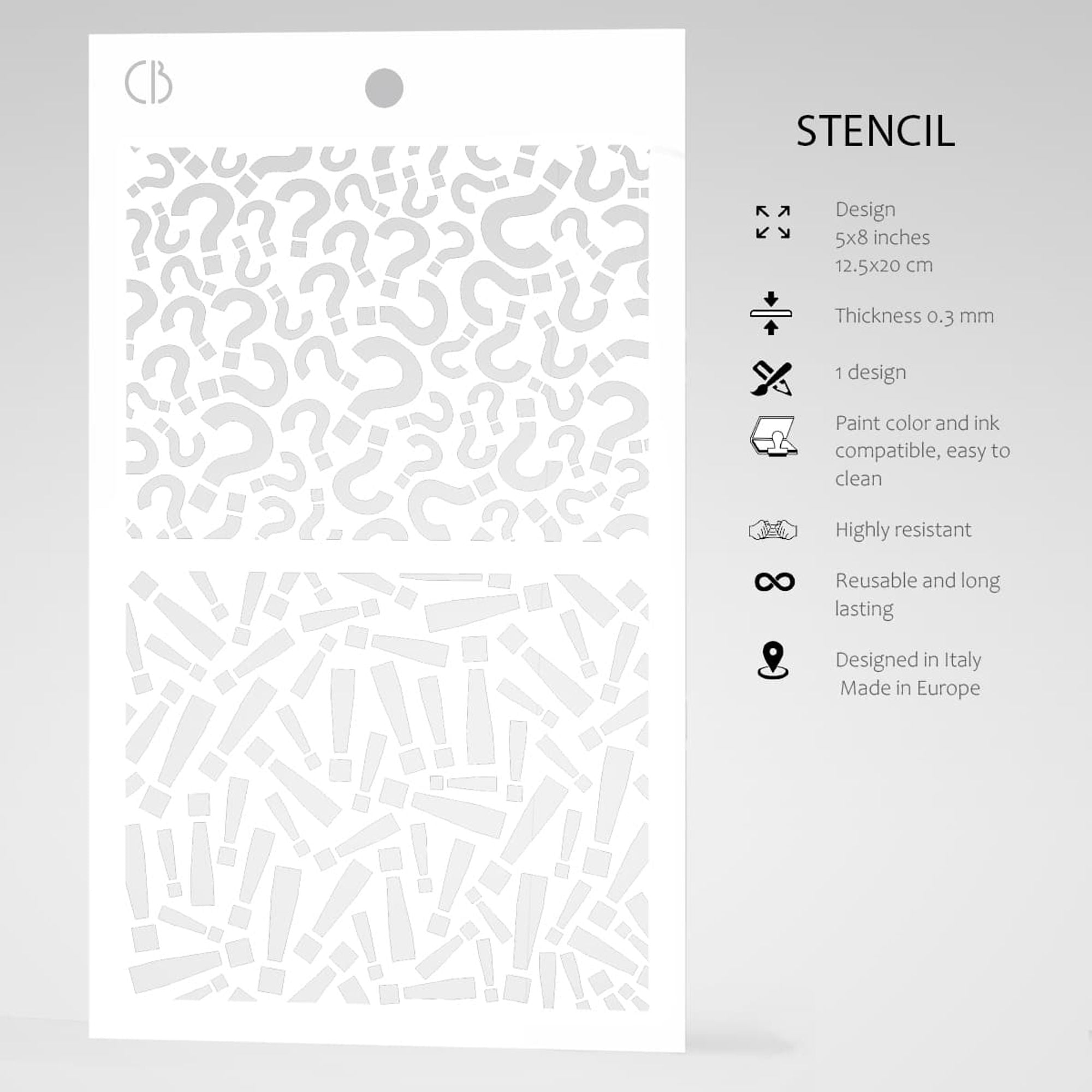 Texture Stencil 5"x8" Question Mark