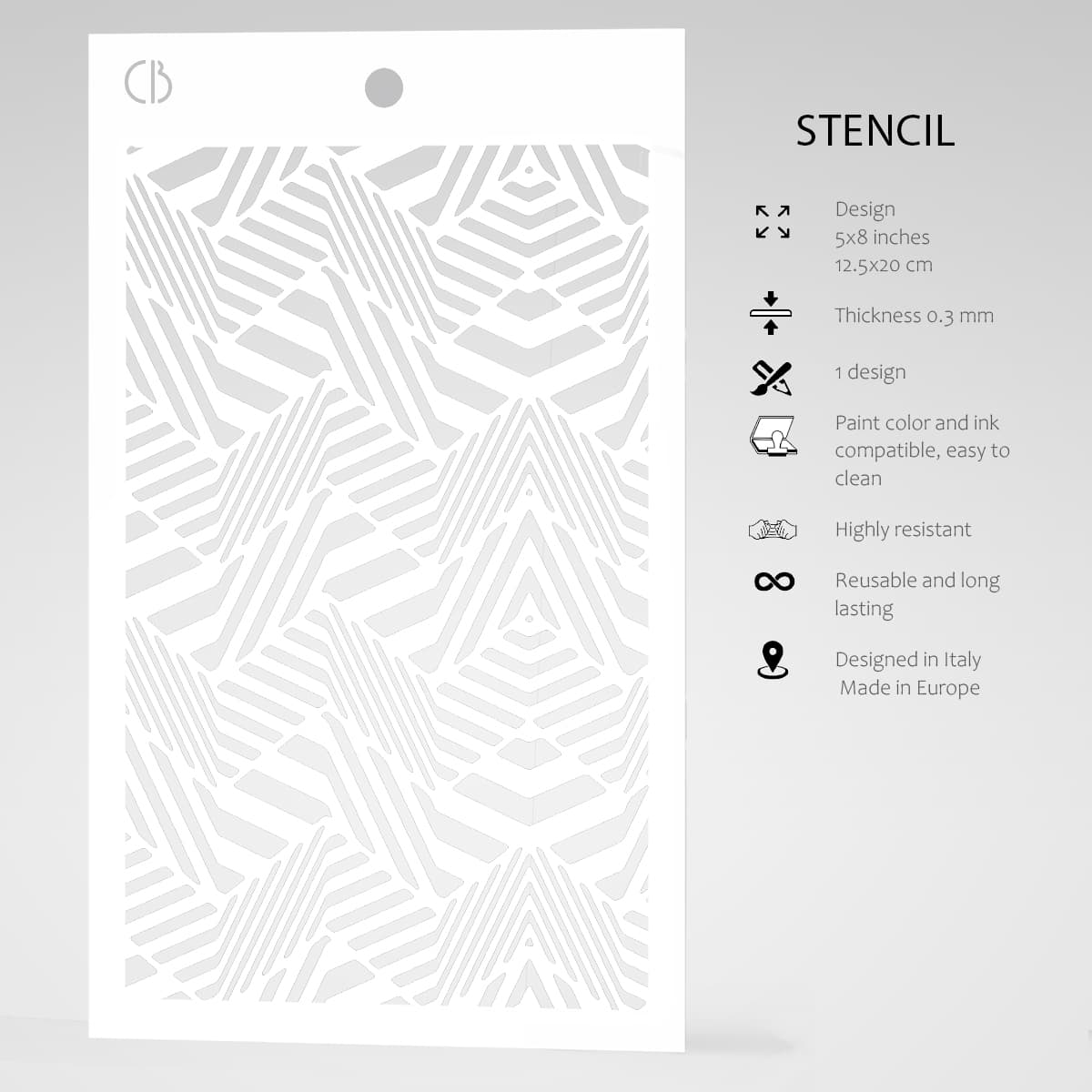 Ciao Bella Texture Stencil 5"x8" Angles