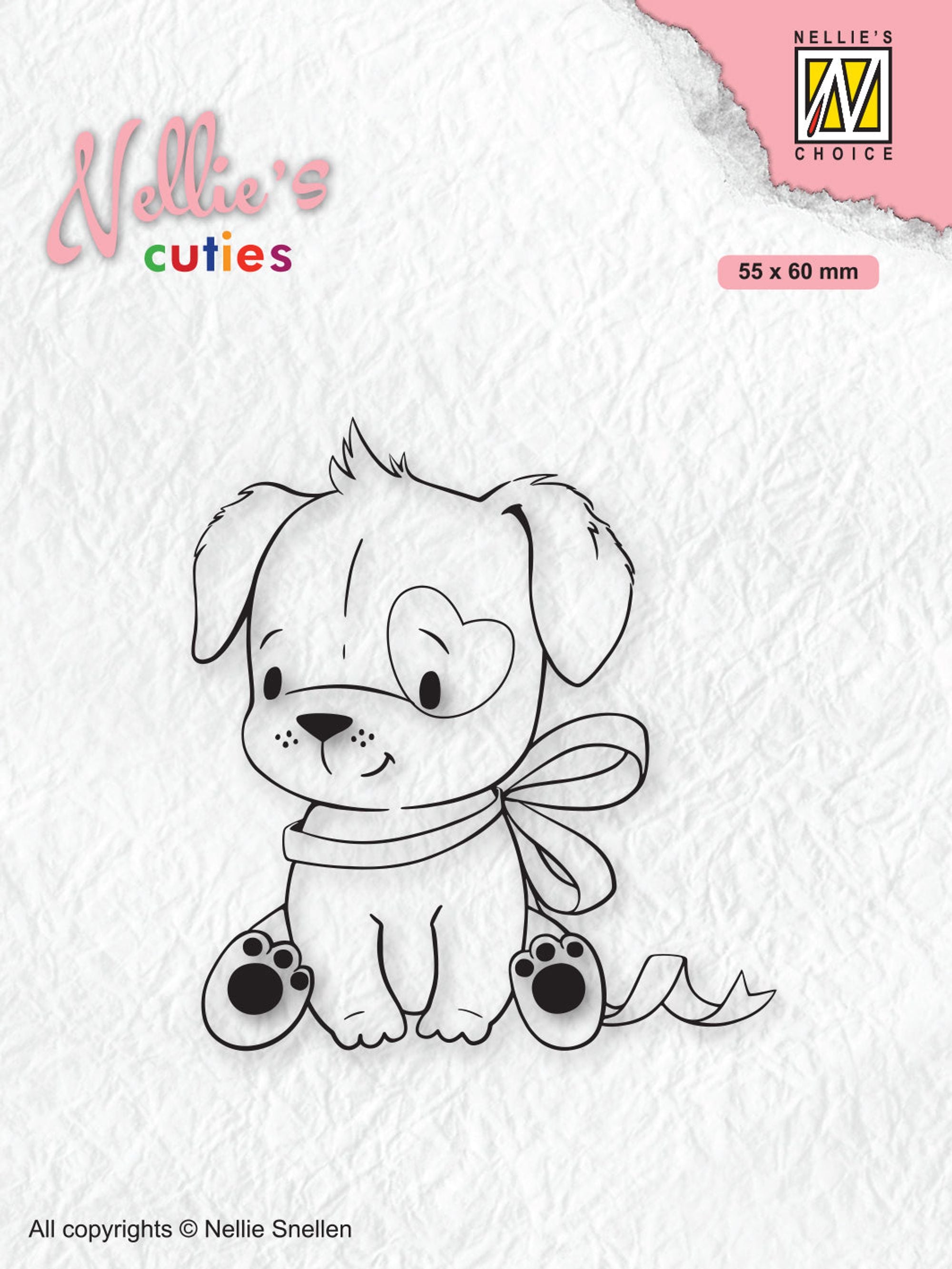 Nellie's Choice Clear Stamp Christmas Cuties Dog With Christmas-Bow