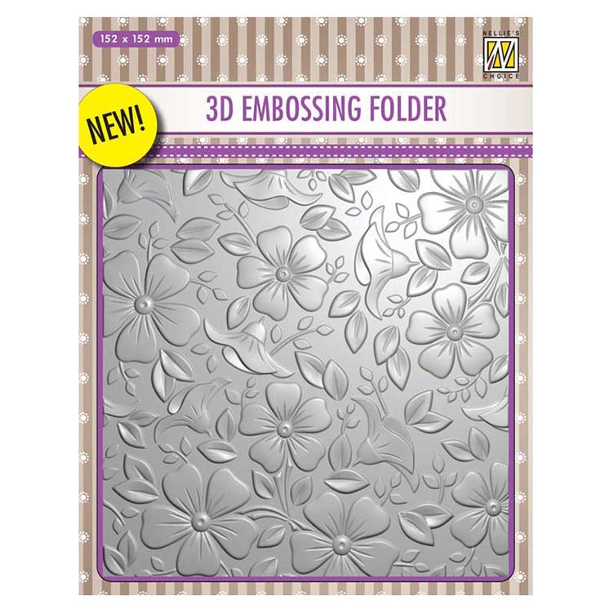 Nellie's Choice 6 x 6 3D Embossing Folder Flowers 3